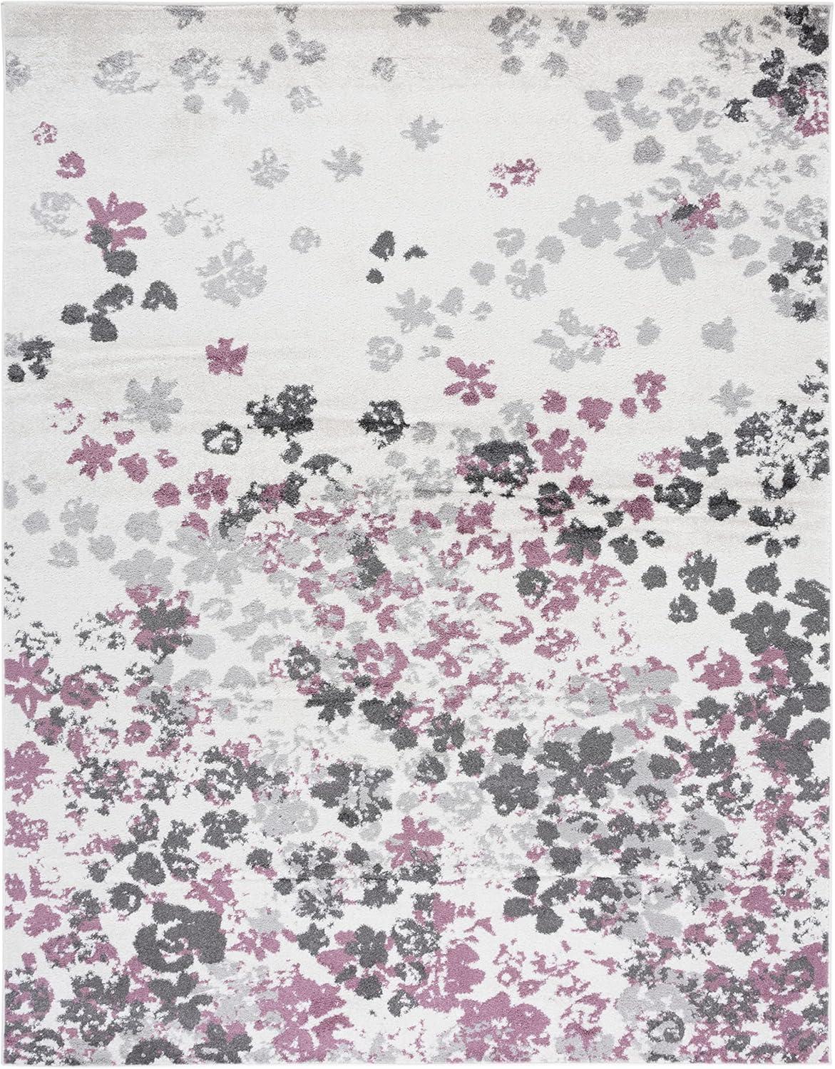 Adirondack ADR115 Machine Made Indoor Area Rug - Ivory/Purple - 6'x9' - Safavieh