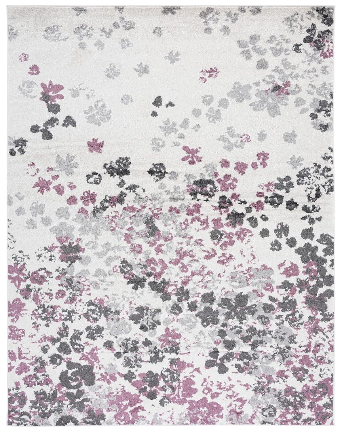Adirondack ADR115 Machine Made Indoor Area Rug - Ivory/Purple - 6'x9' - Safavieh