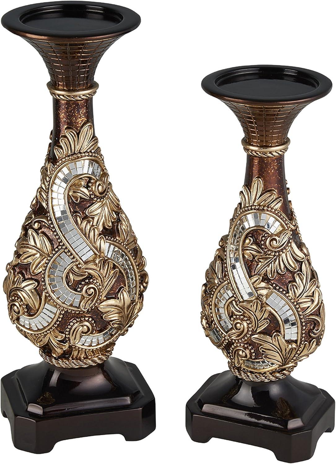 OK Lighting 12"/14"H Daliyah Candleholder Set