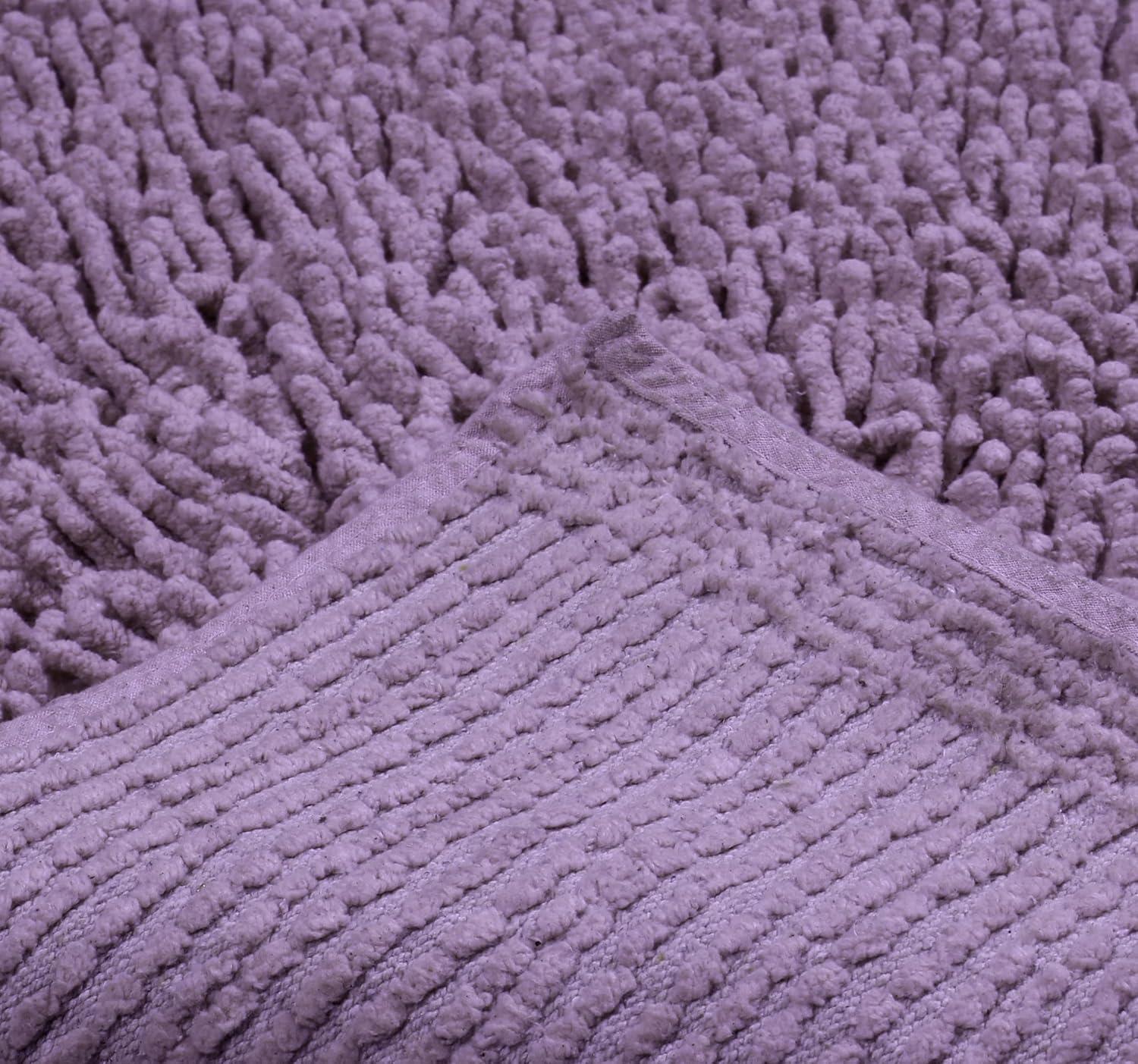 Home Weavers Fantasia Collection 100% Cotton Bathroom Rugs Set, Machine Washable Rug, Extra Soft & Water Absorbent bath Rug, Kitchen Mat, Bath Carpet, Bath Floor Mat Non Slip, 24"x40" Rectangle Purple