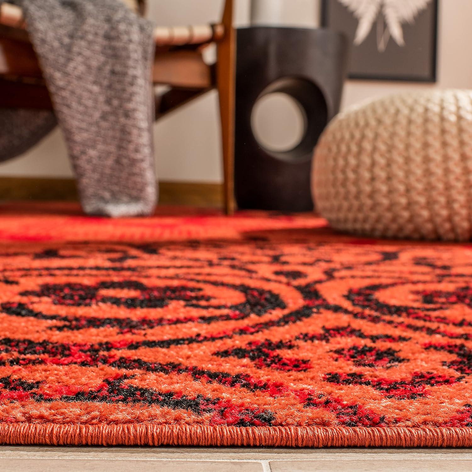 SAFAVIEH Adirondack Hortense Floral Area Rug, Red/Black, 4'5" x 6'5"