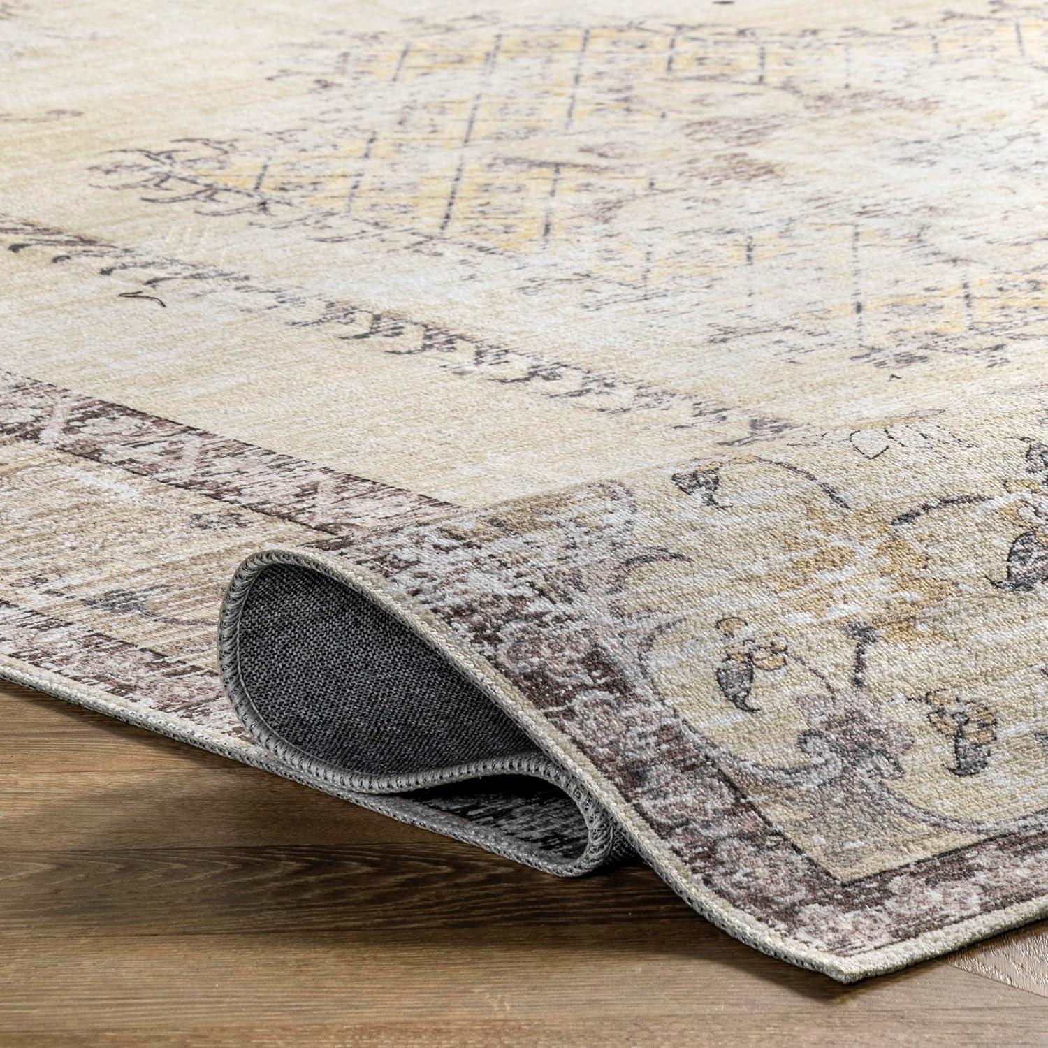 Nuloom Glenda Machine Washable Faded Medallion Indoor Area Rug