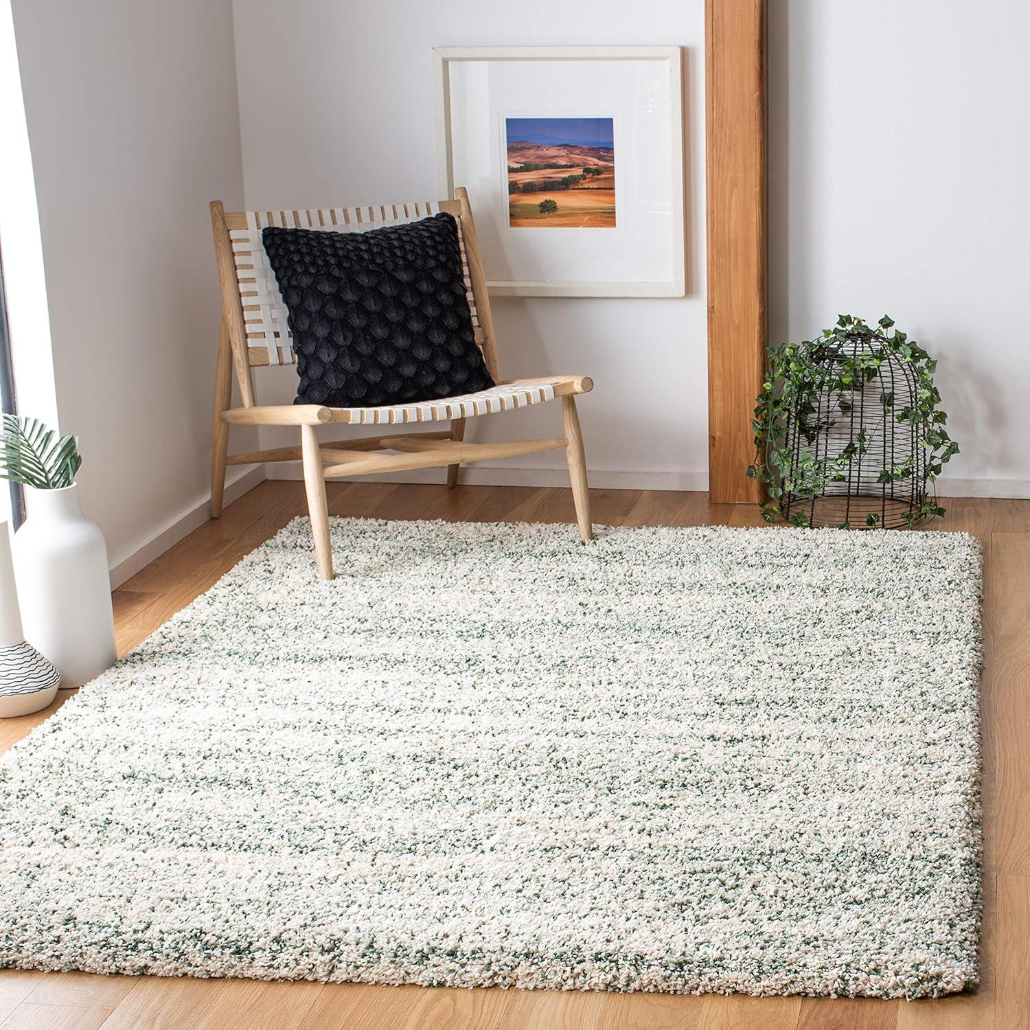 Hudson Shag SGH295 Power Loomed Indoor Area Rug - Ivory/Green - 5'3"x7'6" - Safavieh