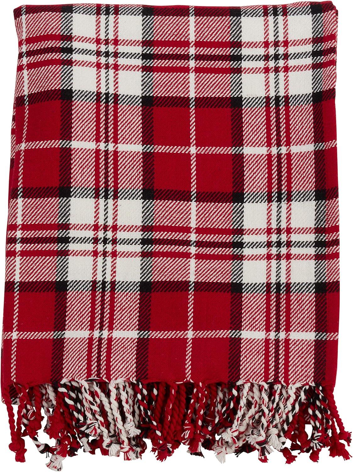 50 x 60 in. Red Plaid Throw Blanket