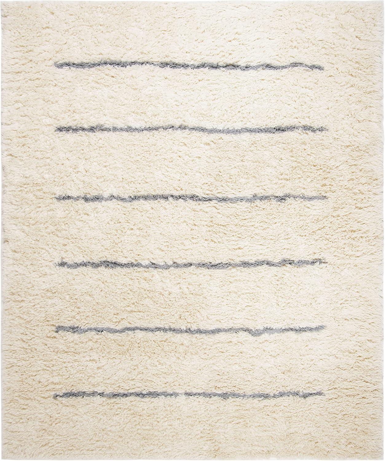 SAFAVIEH Kenya Siomha Striped Area Rug, Ivory/Black, 3' x 5'