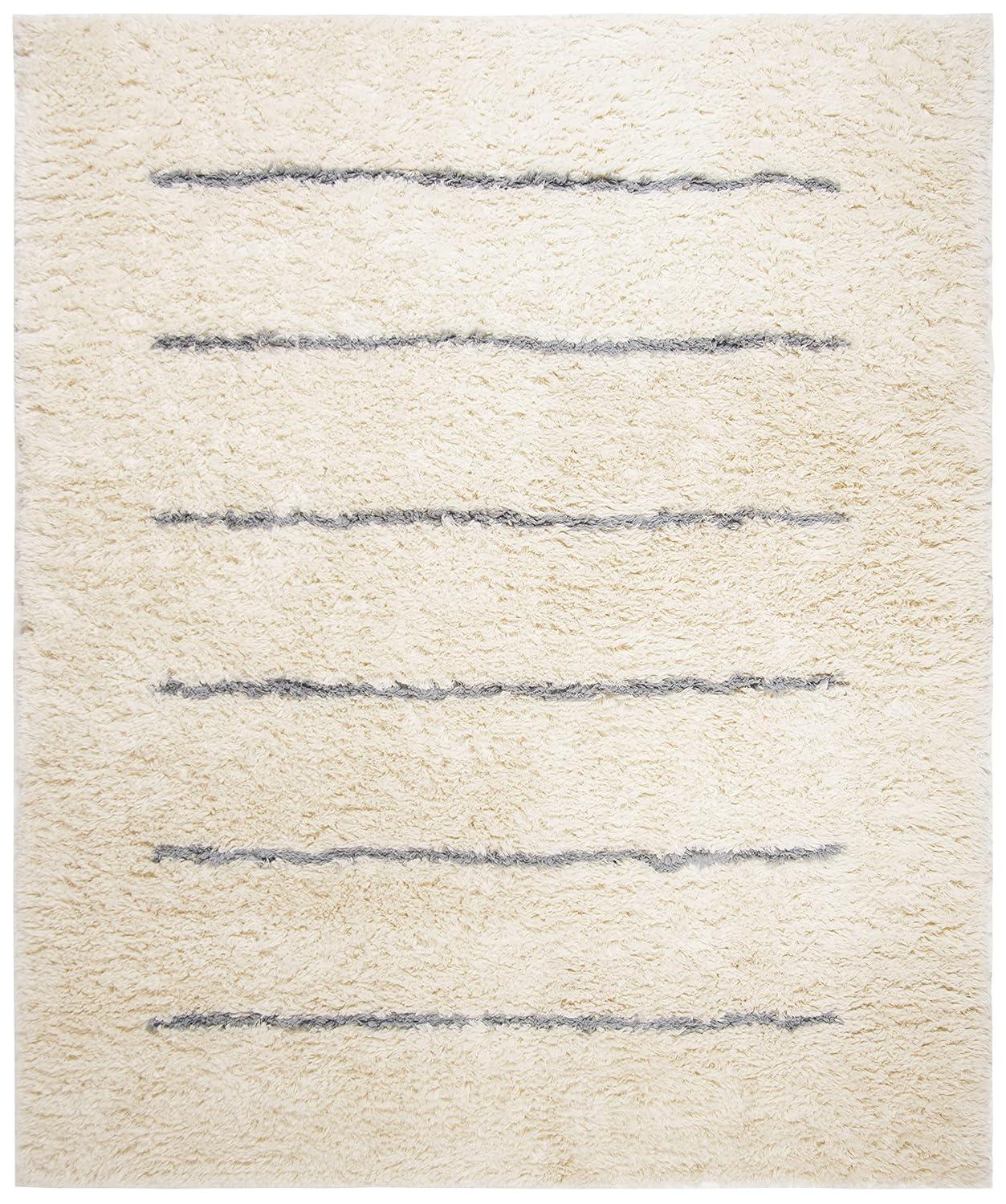 SAFAVIEH Kenya Siomha Striped Area Rug, Ivory/Black, 3' x 5'