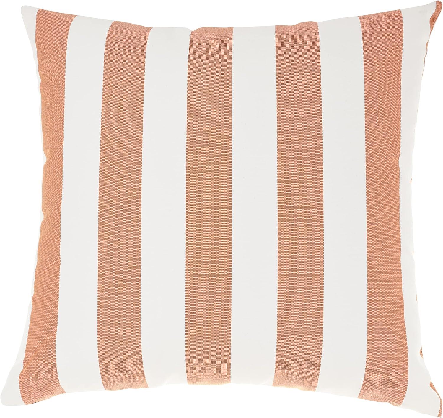 Coral Stripe Reversible 18" Square Outdoor Throw Pillow