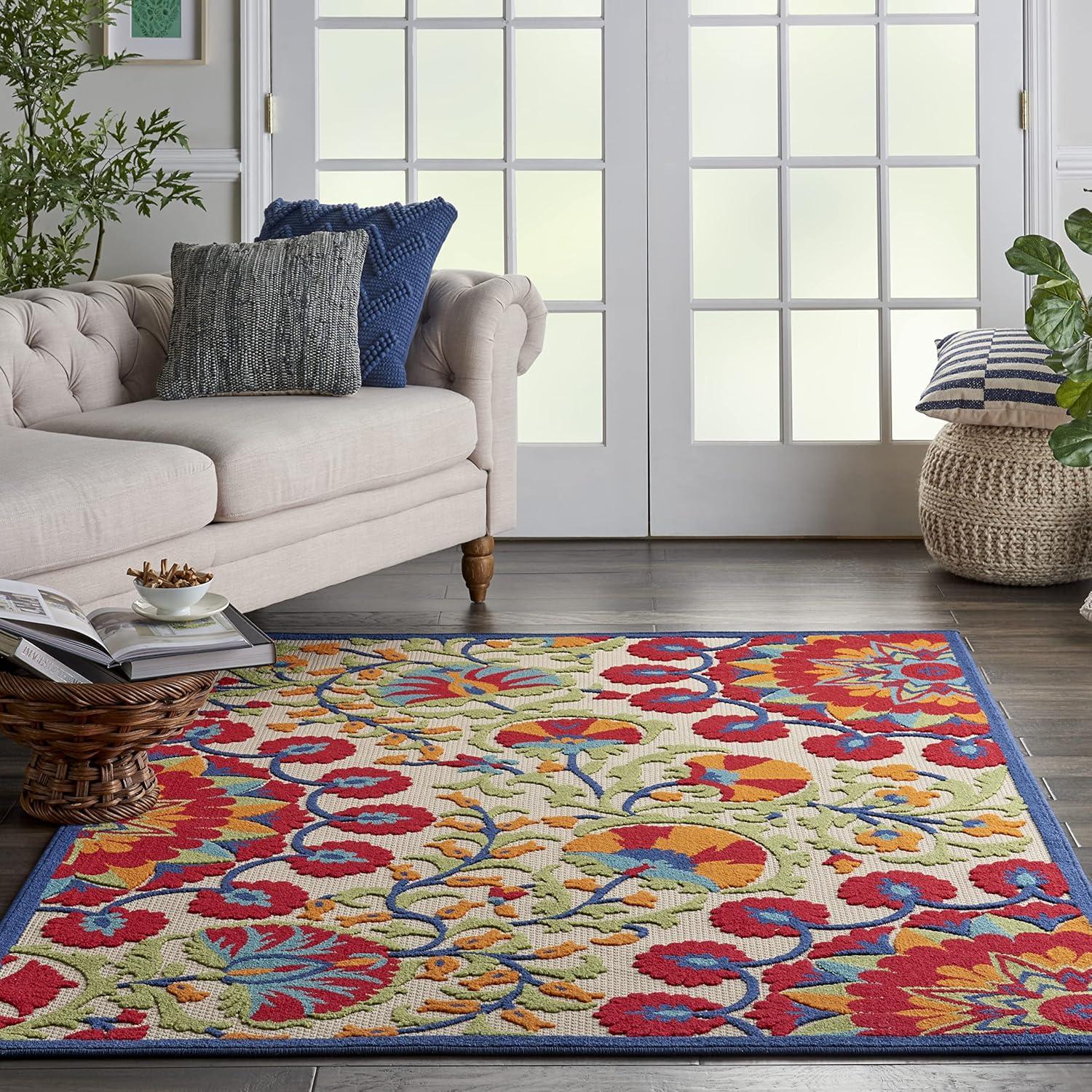 Nourison Aloha Transitional Floral Outdoor Rug