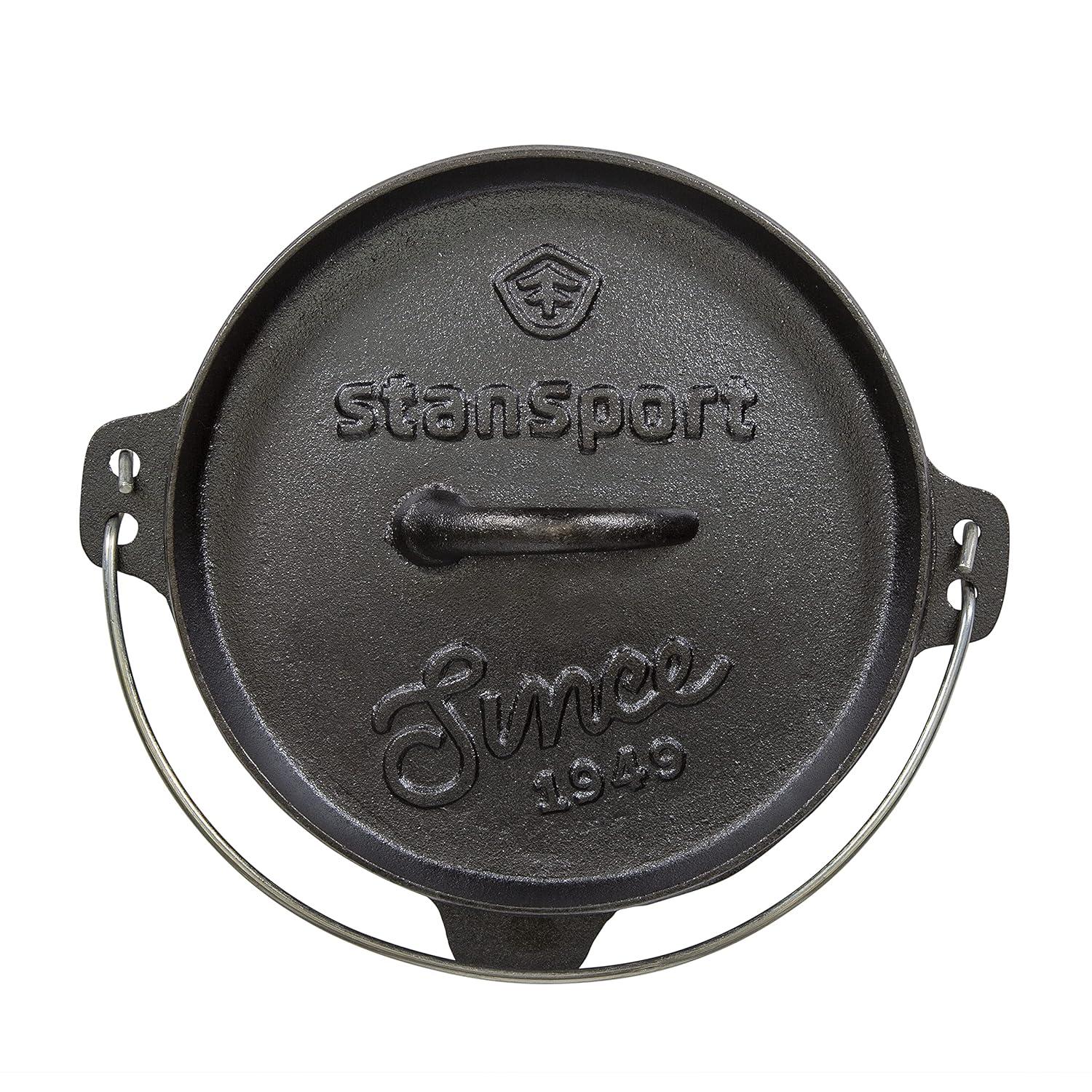 Stansport Stansport 2 QT Pre-Seasoned Cast Iron Dutch Oven Flat Bottom