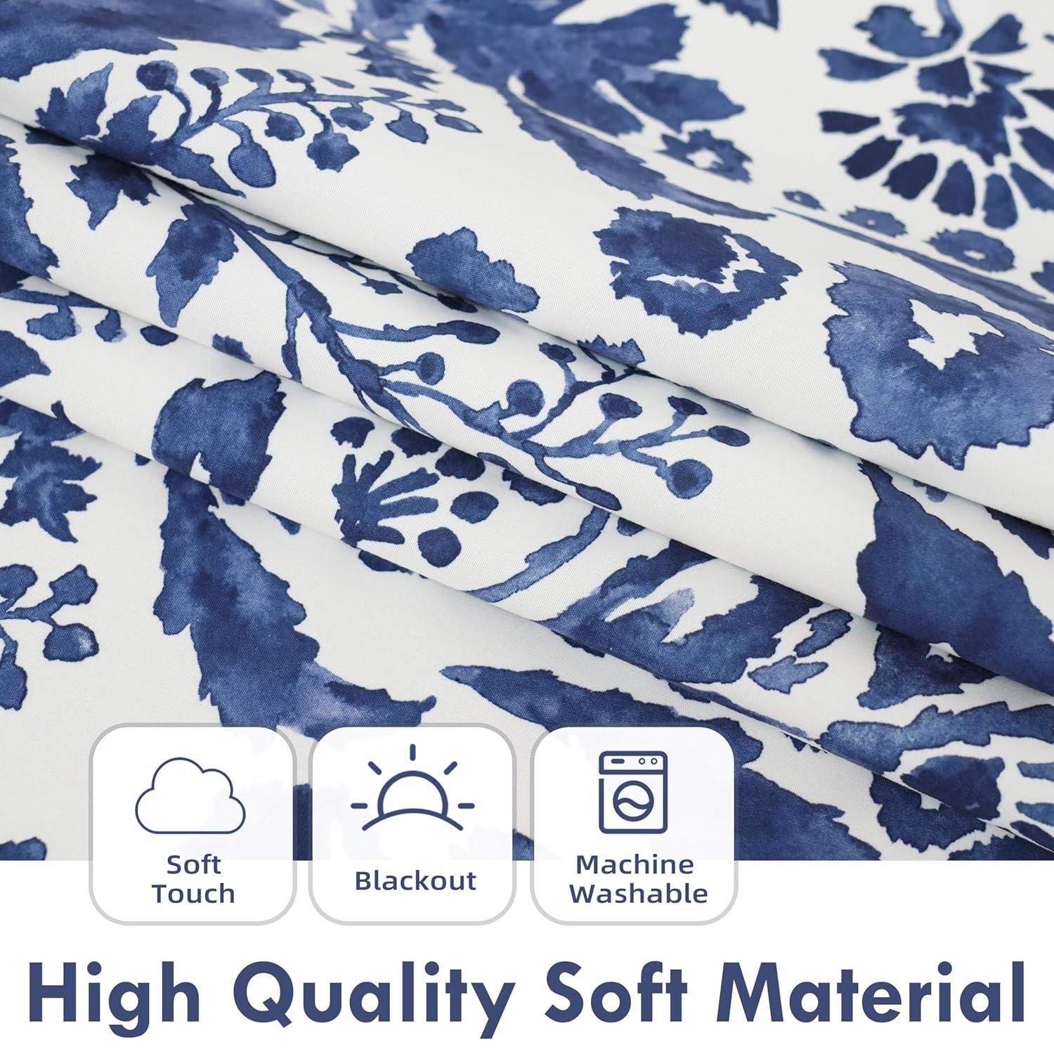 DriftAway Indoor and Outdoor Metal,Polyester Room Darkening Grommet Valances Blue,White,Multi-color 0.10 in x 52.00 in Set of 2