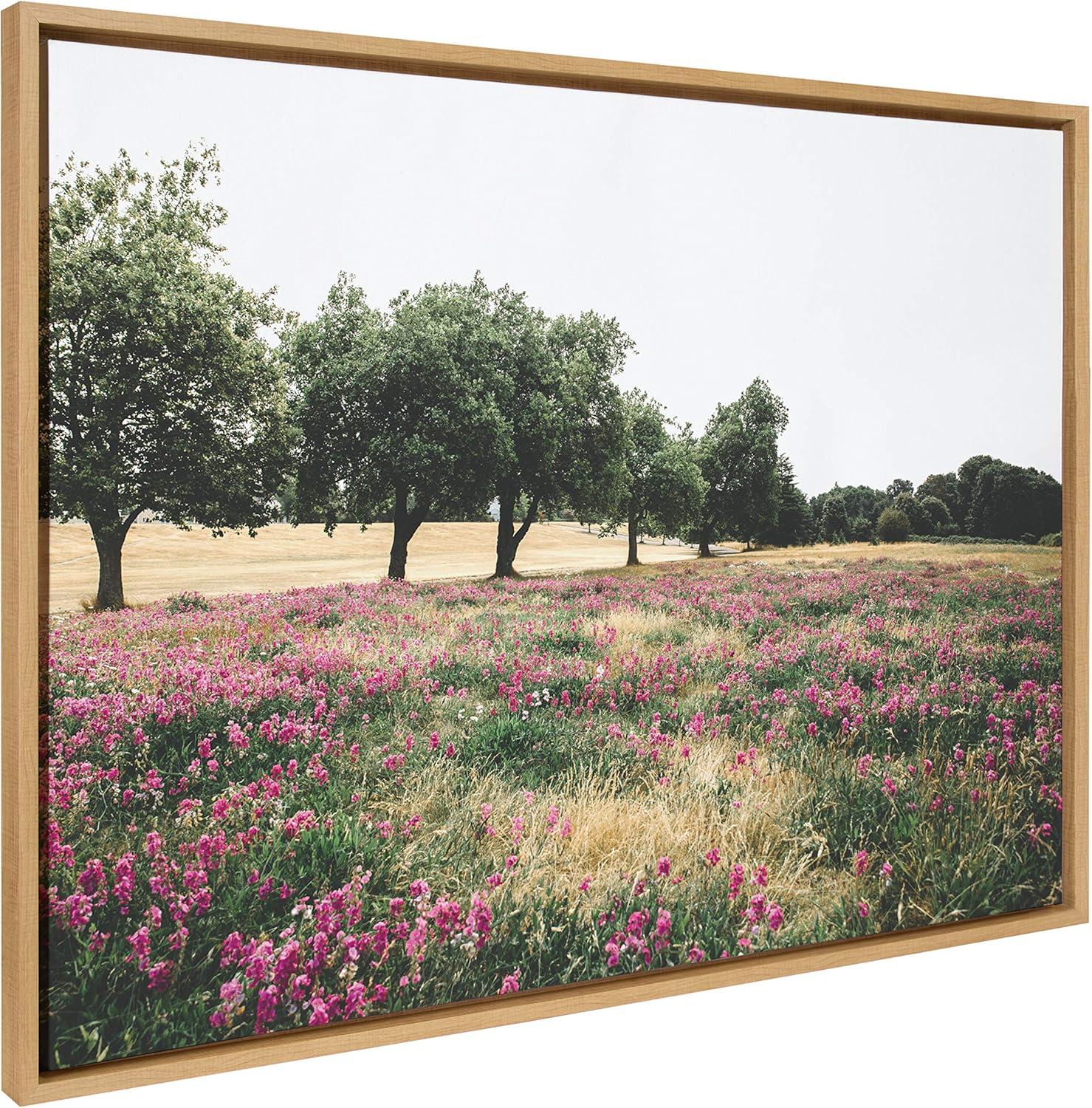 28" x 38" Sylvie Summer Lovin Framed Wall Canvas by Patricia Hasz Natural - Kate & Laurel All Things Decor