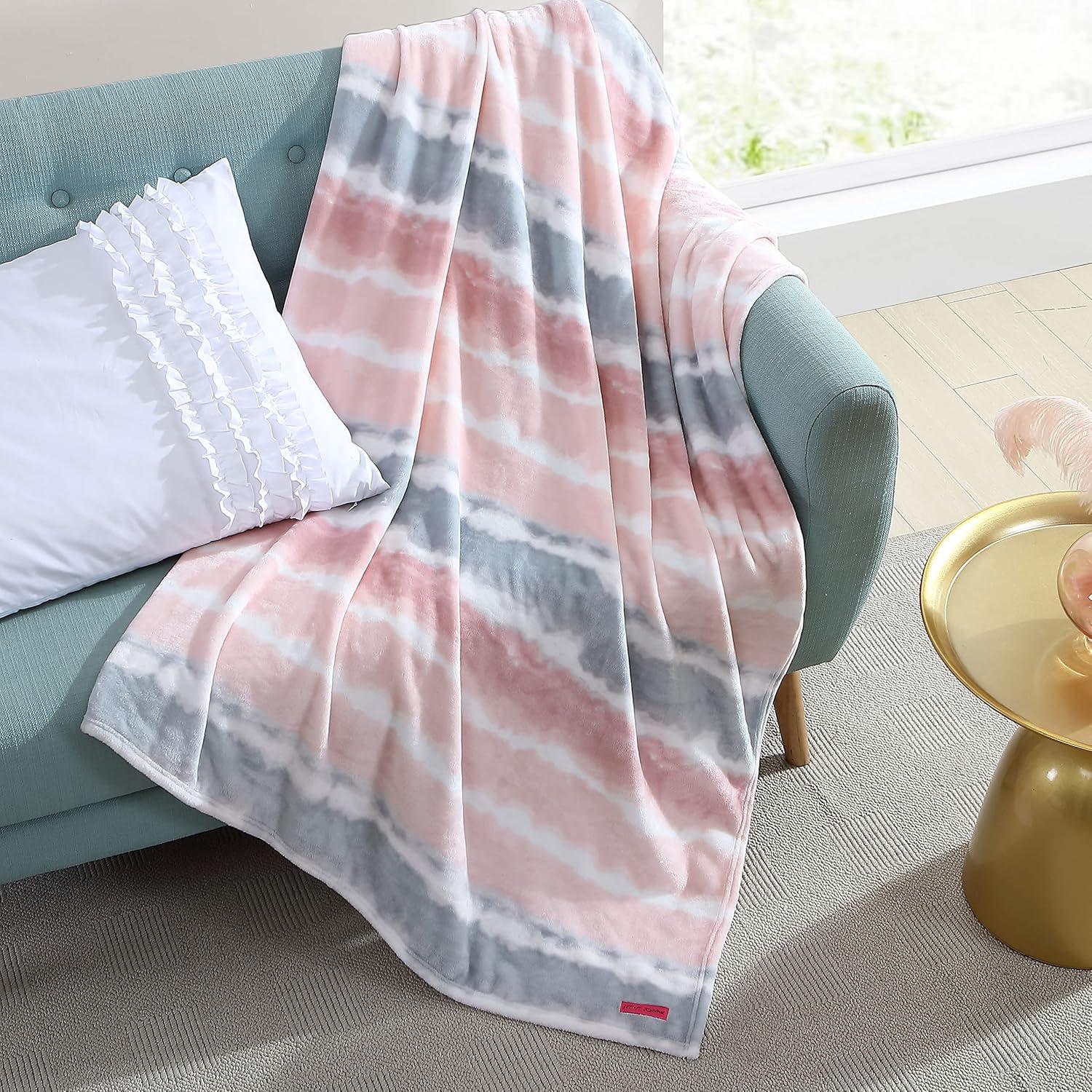 Cozy Cloud Ultra-Soft Fleece Throw in Pink Tie-Dye, 50" x 70"