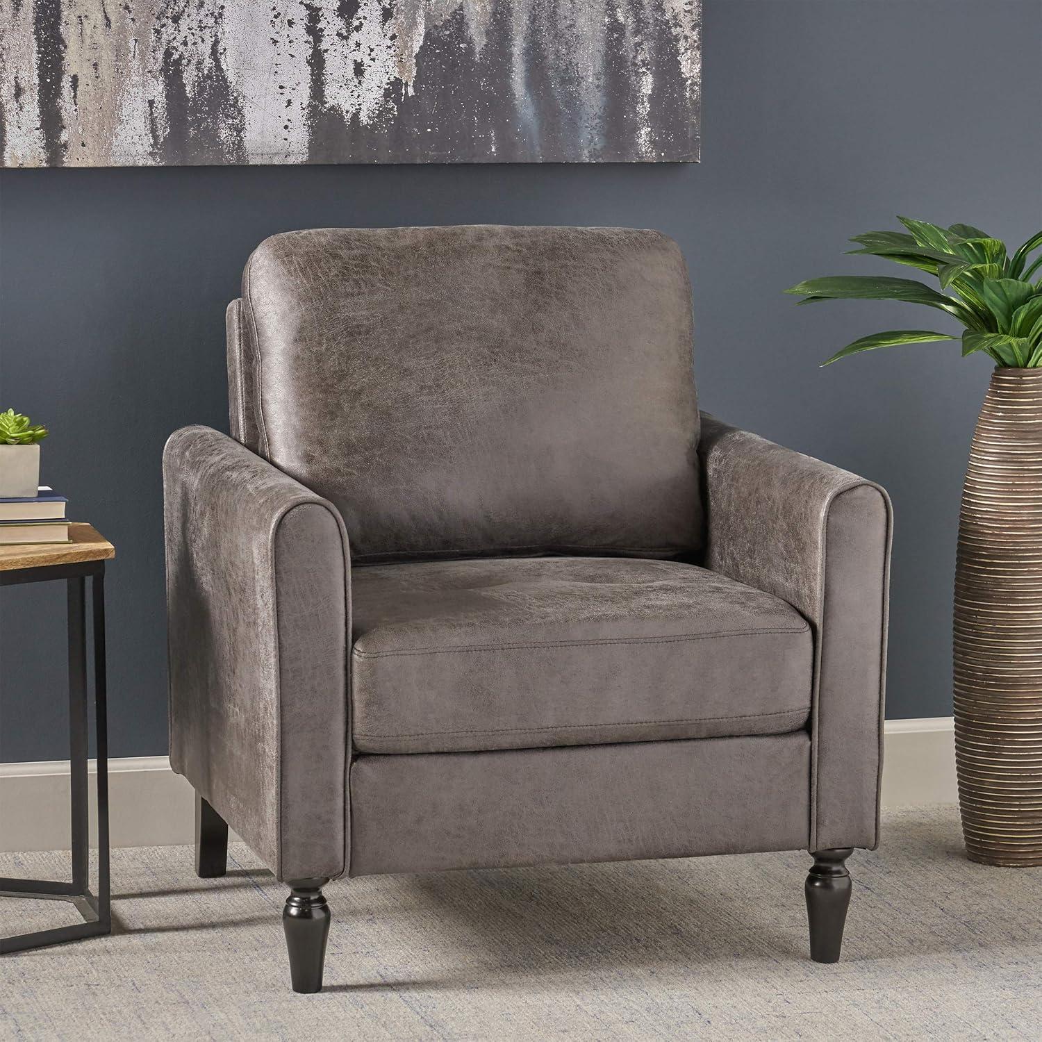 Blithewood Contemporary Club Chair Slate - Christopher Knight Home: Upholstered Accent, Polyester Fabric, Hardwood Frame