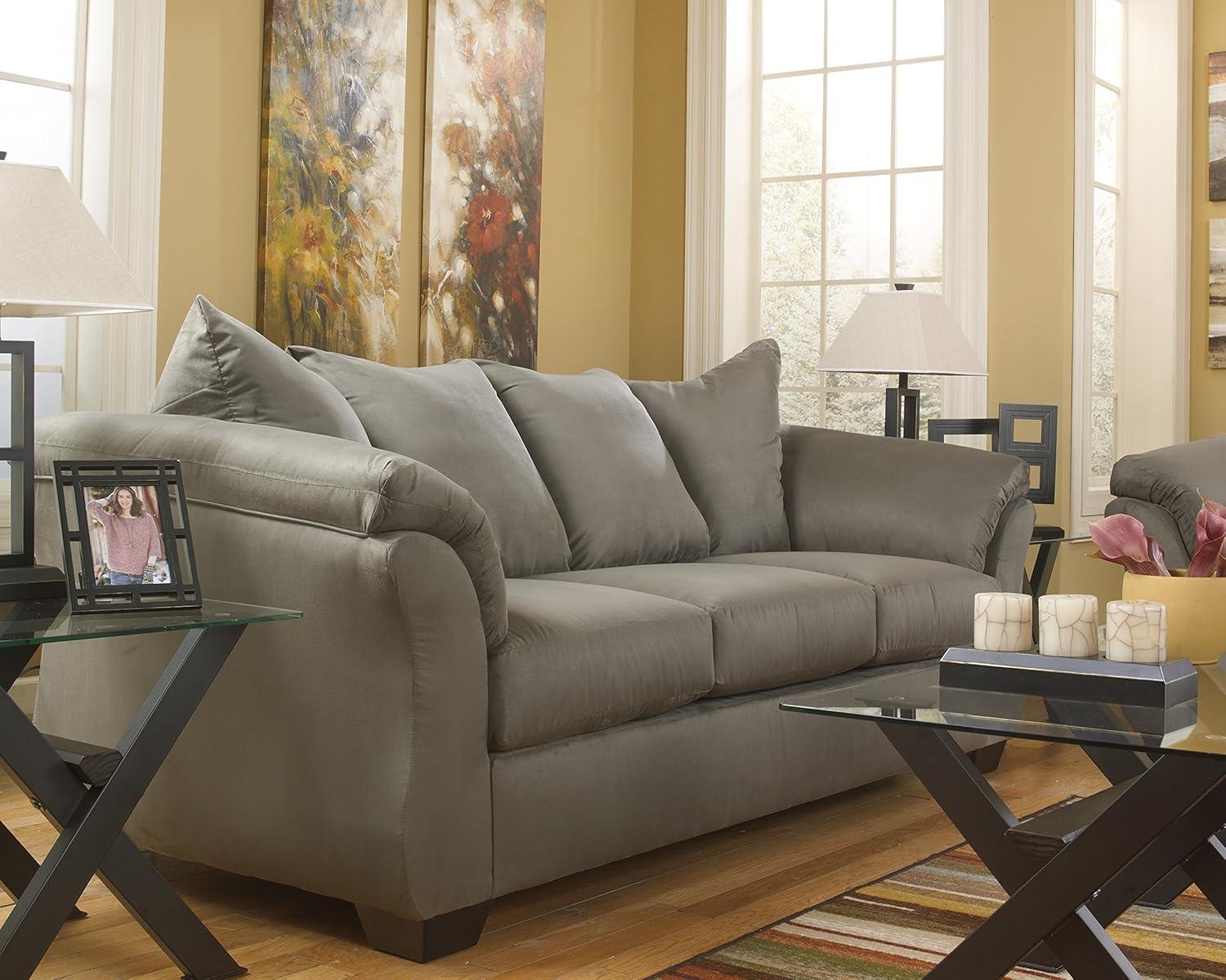 Signature Design by Ashley Darcy Fabric Sofa in Cobblestone