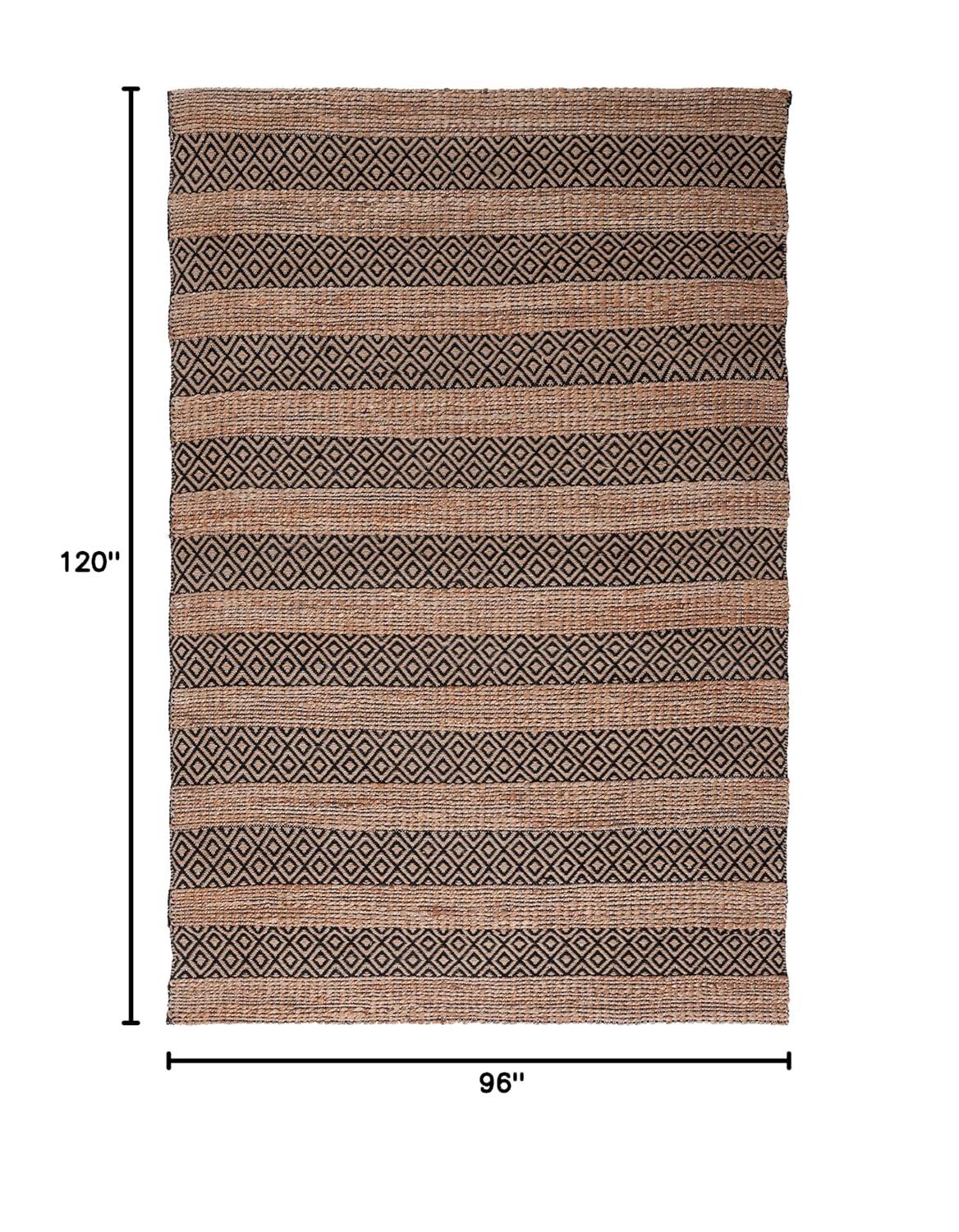 Natural Fiber NFB653 Flat Weave Indoor Area Rug - Black/Natural - 8'x10' - Safavieh