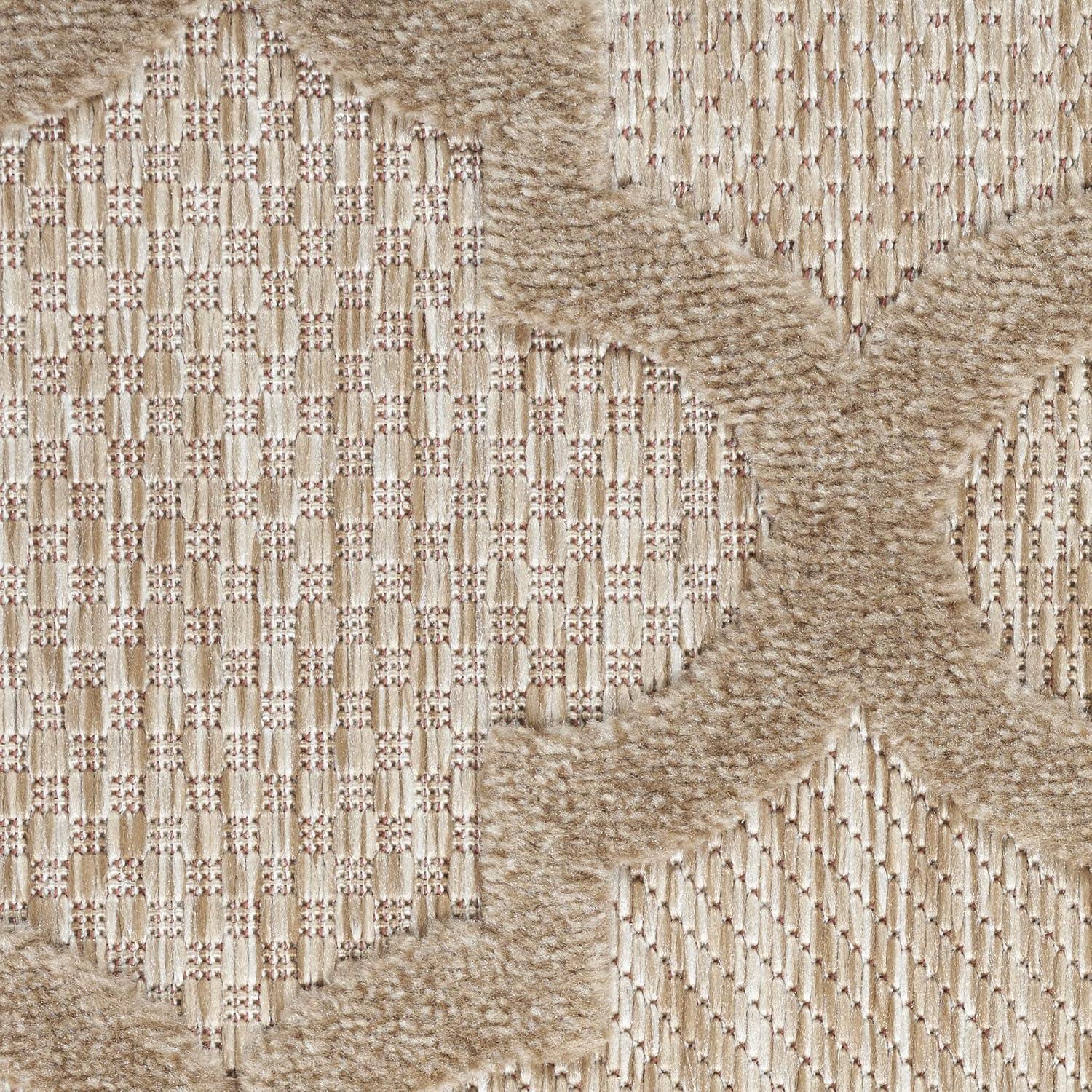 Nourison Easy Care Trellis Flatweave Indoor Outdoor Area Rug 4' x 6' Natural Beige