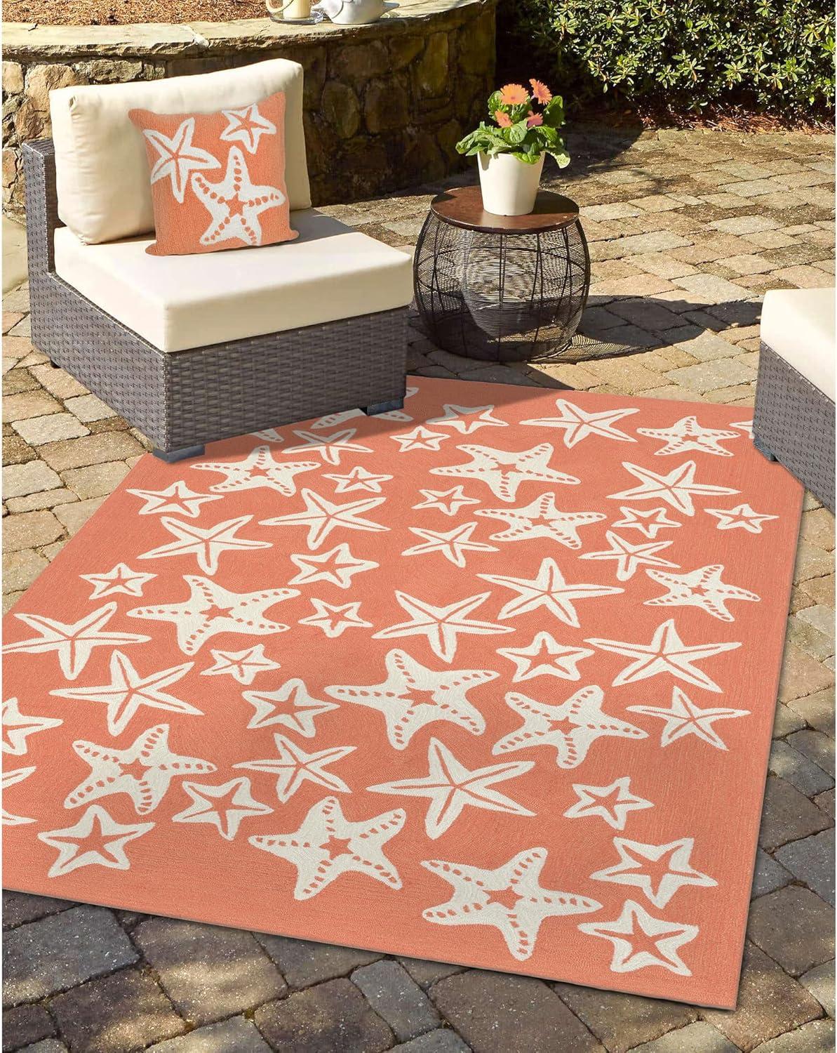 Liora Manne Capri Starfish Indoor/Outdoor Rug Coral 5' x 7'6"