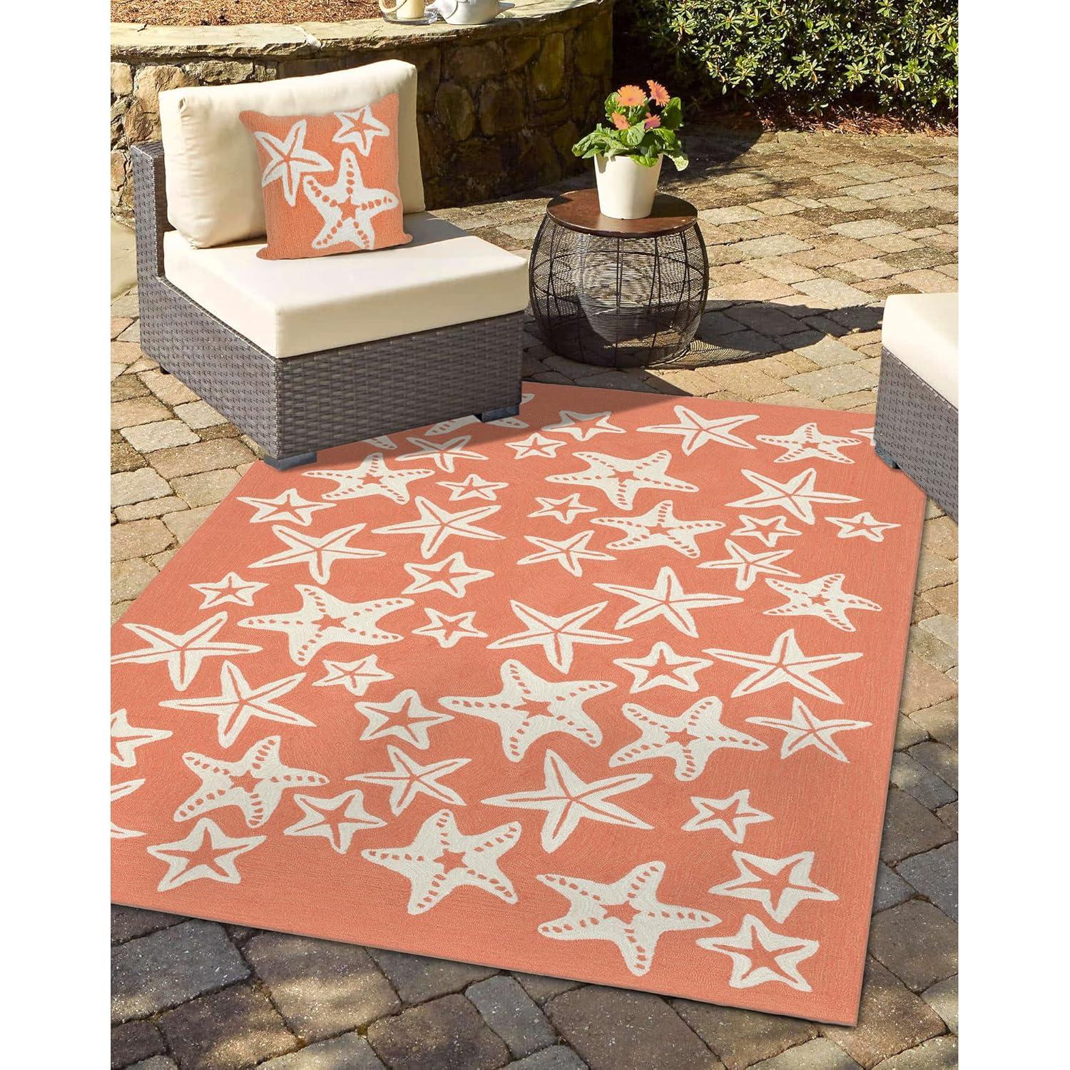Liora Manne Capri Starfish Indoor/Outdoor Rug Coral 5' x 7'6"