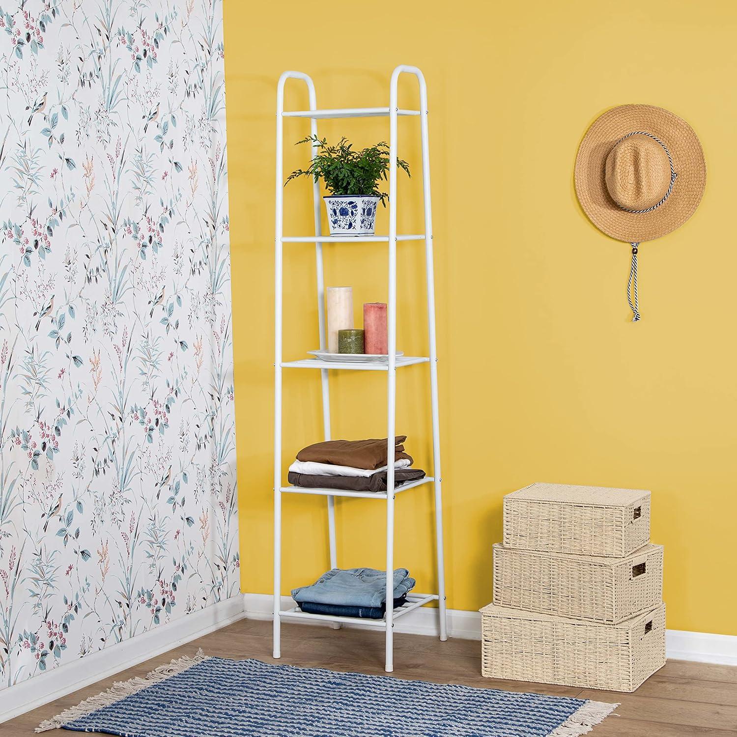 Honey Can Do 5-Tier Steel Shelf, White Matte