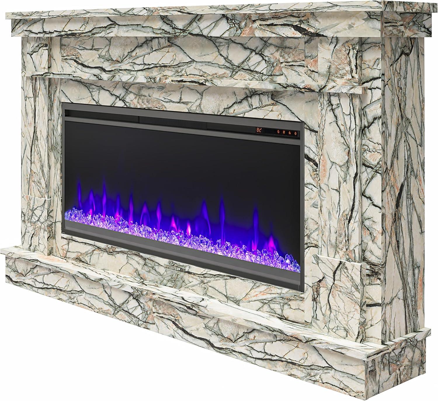 Waverly Wide Mantel with Linear Electric Fireplace