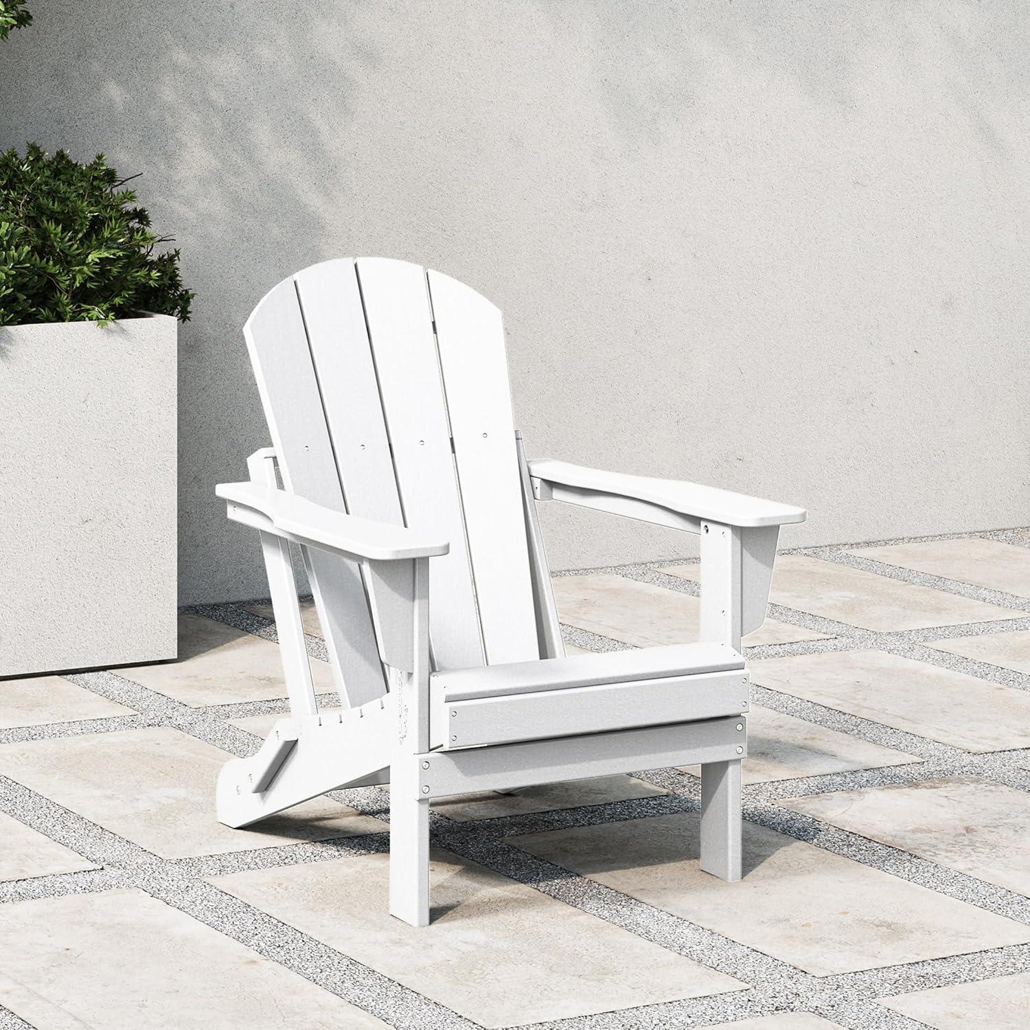 WestinTrends Malibu HDPE Outdoor Patio Folding Poly Adirondack Chair