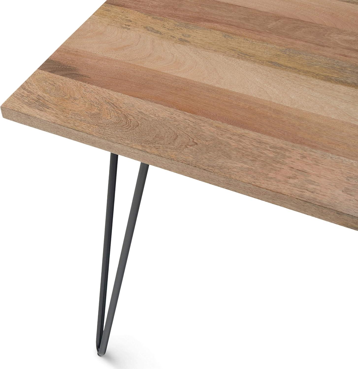 Hunter Solid Mango Wood Dining Table, Industrial Style