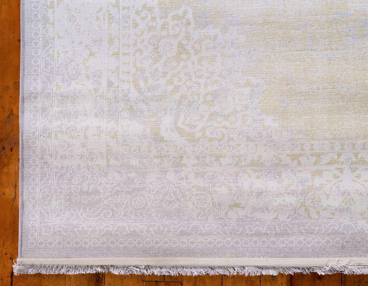 8' x 10' Green and Gray Abstract Synthetic Area Rug