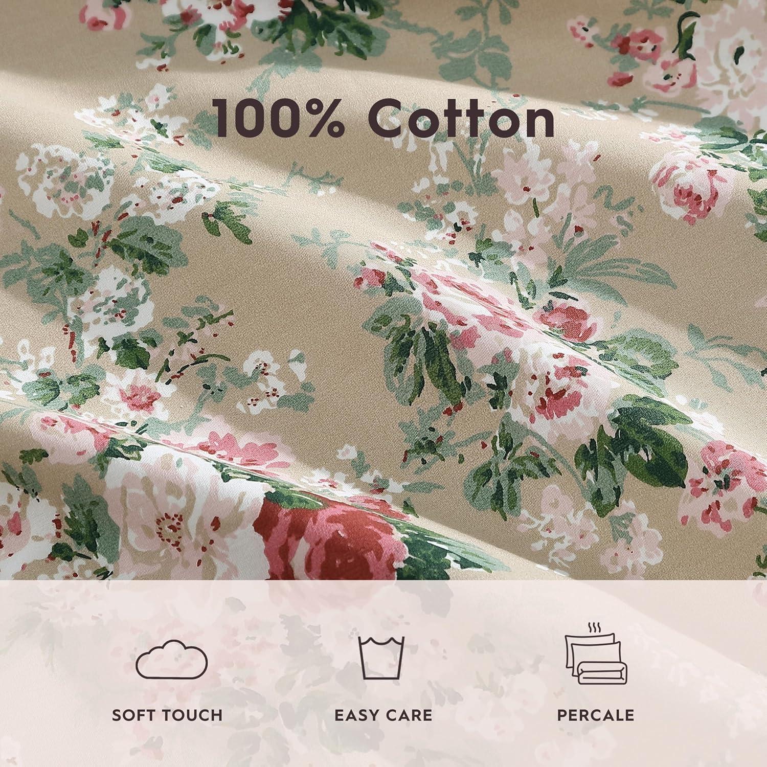 Laura Ashley Printed Cotton Percale Sheet Set