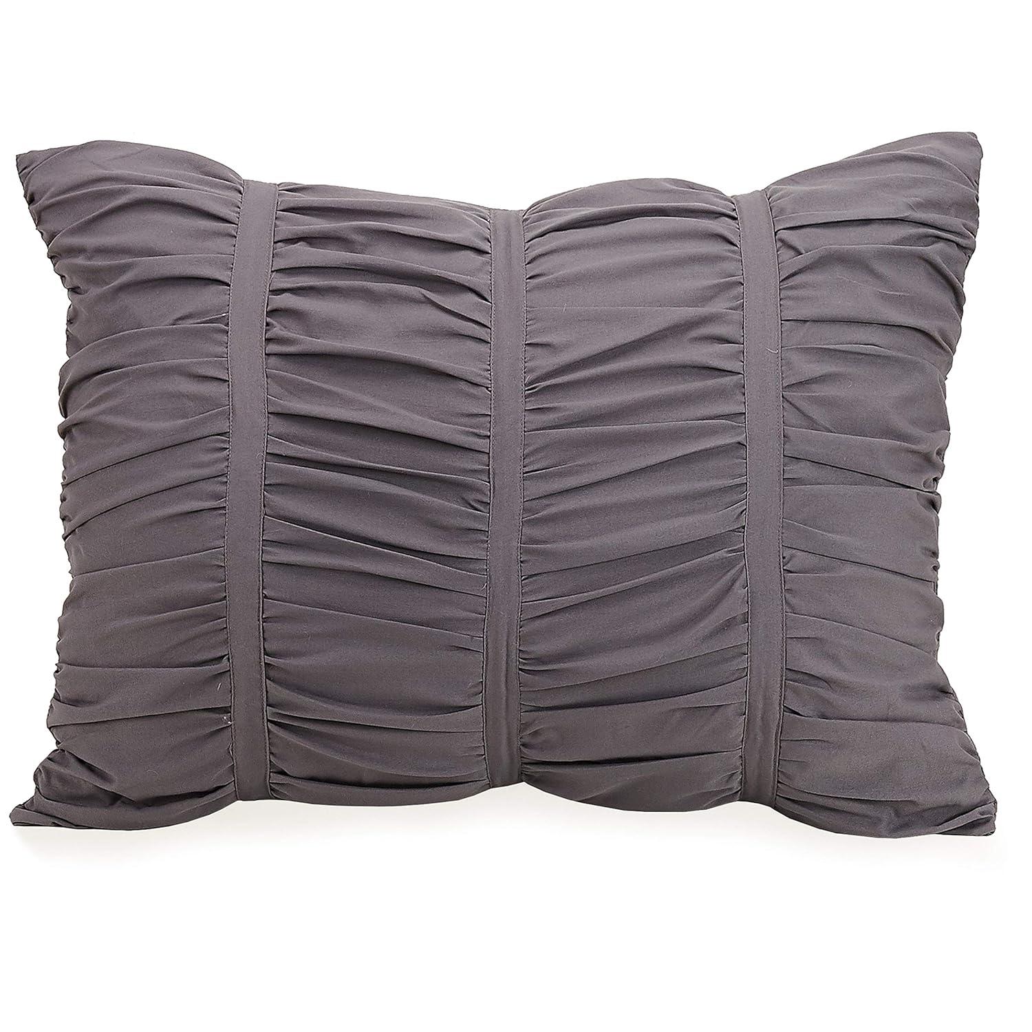 Modern Heirloom Emily Texture T/TXL Emily Texture Comforter Set Dark Gray: Polyester, Machine Washable, Includes Sham