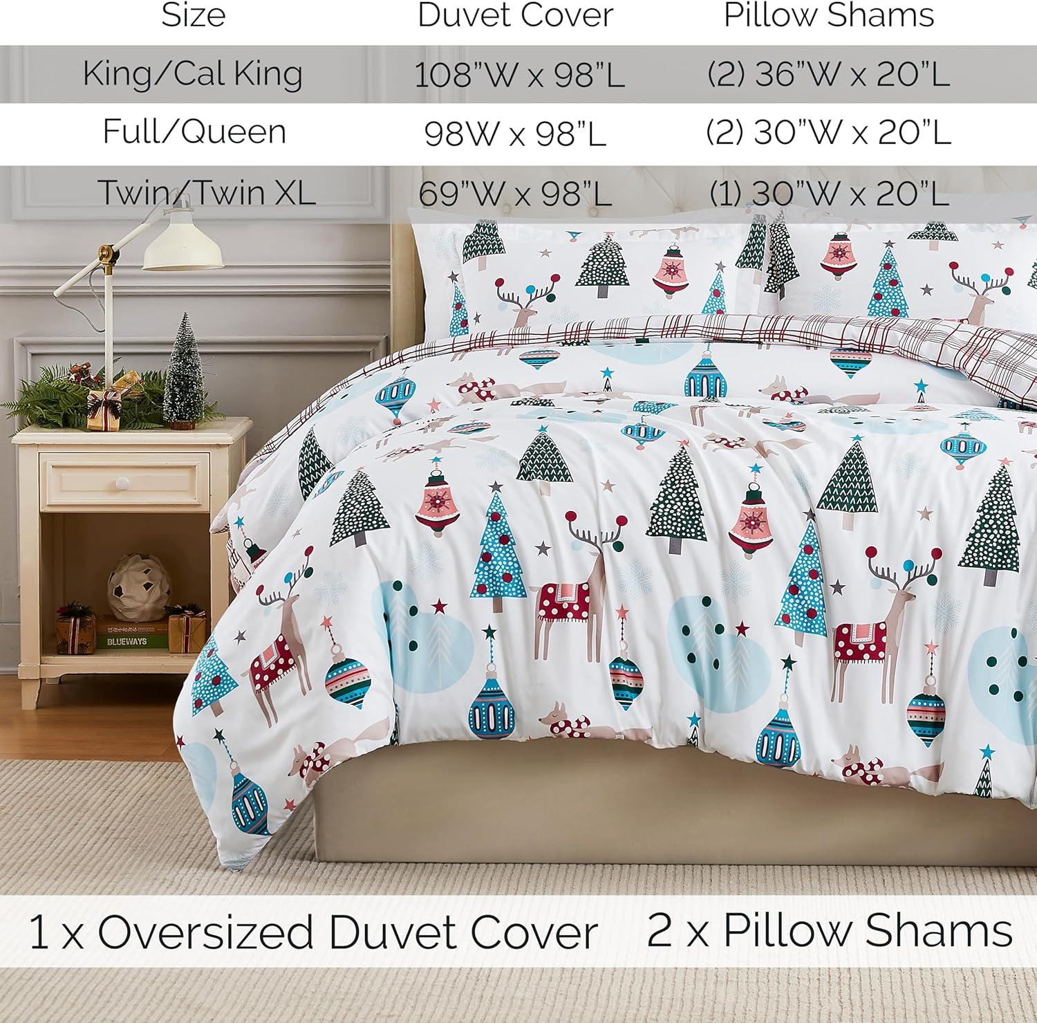 Winter Wonderland King/California King Reversible Christmas Duvet Cover Set