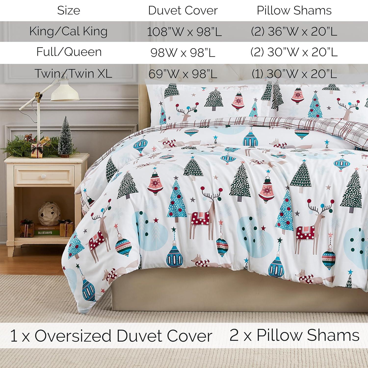 Winter Wonderland King/California King Reversible Christmas Duvet Cover Set