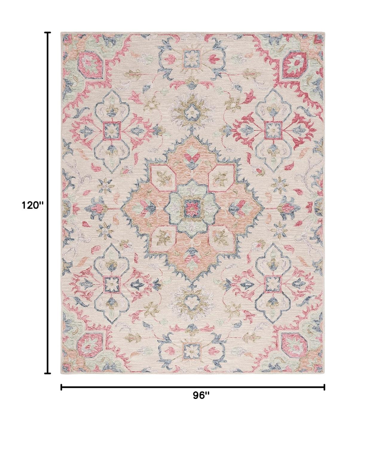 Metro MET354 Hand Tufted Indoor Area Rug - Beige/Rust - 8'x10' - Safavieh