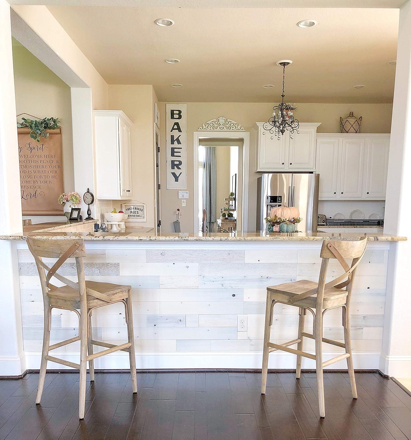 Timberchic River Reclaimed Wooden Wall planks - Simple Peel & Stick Wall Covering Application for DIY Accent Wall & Home Improvement - Modern, Premium Wall Paneling