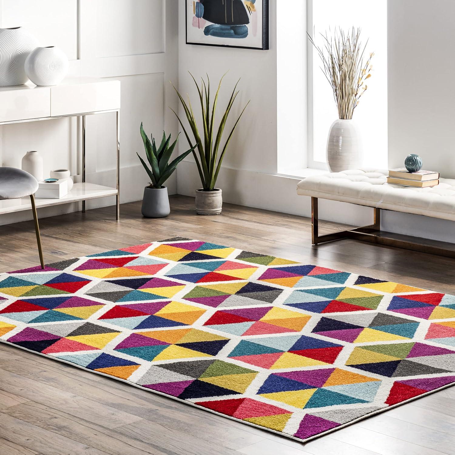 Maris Multicolor Geometric 5x8 Polypropylene Area Rug