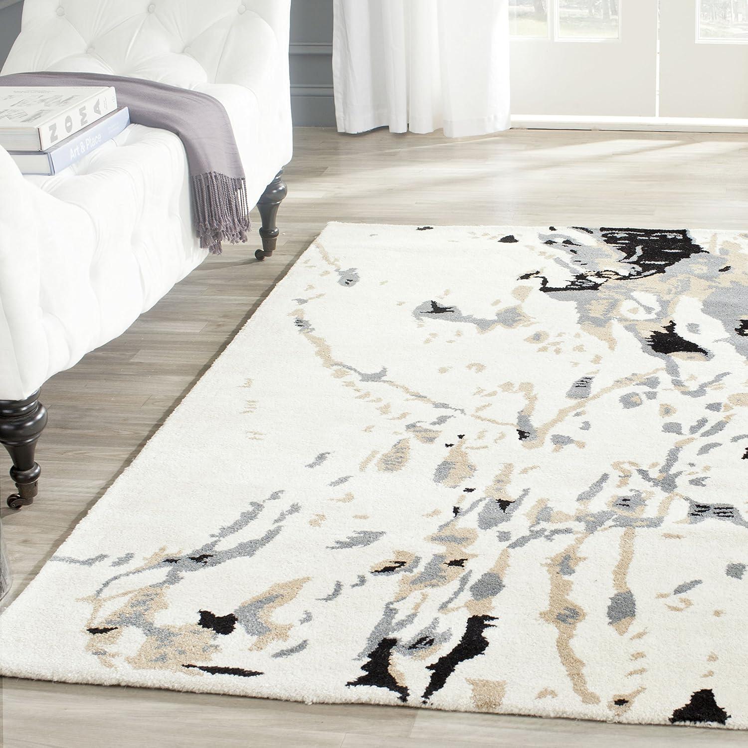 Bella BEL117 Hand Tufted Accent Rug - Ivory/Grey - 3'x5' - Safavieh.