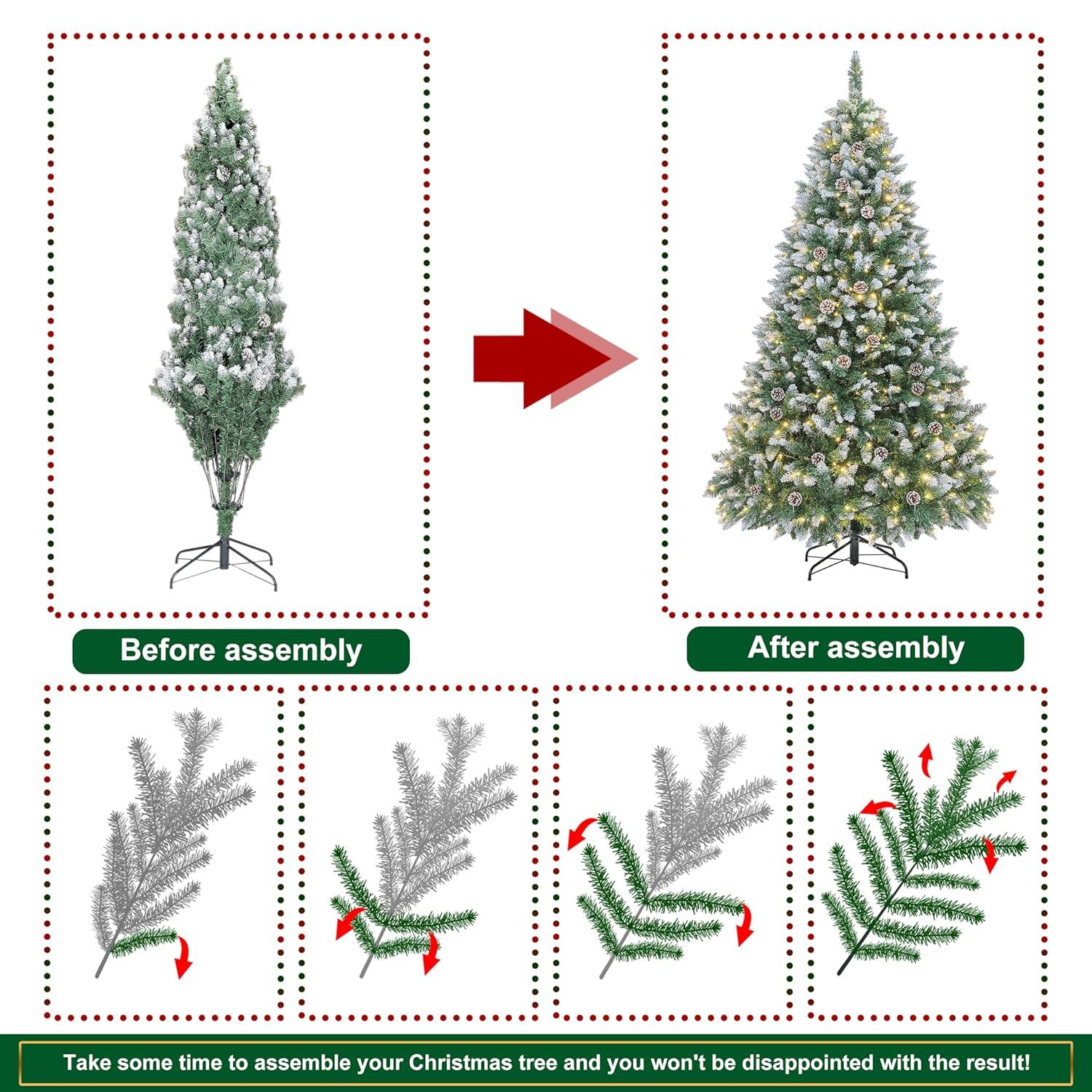 The Holiday Aisle® 6/7.5 FT Pre-Lit Artificial Christmas Tree with Warm White Lights