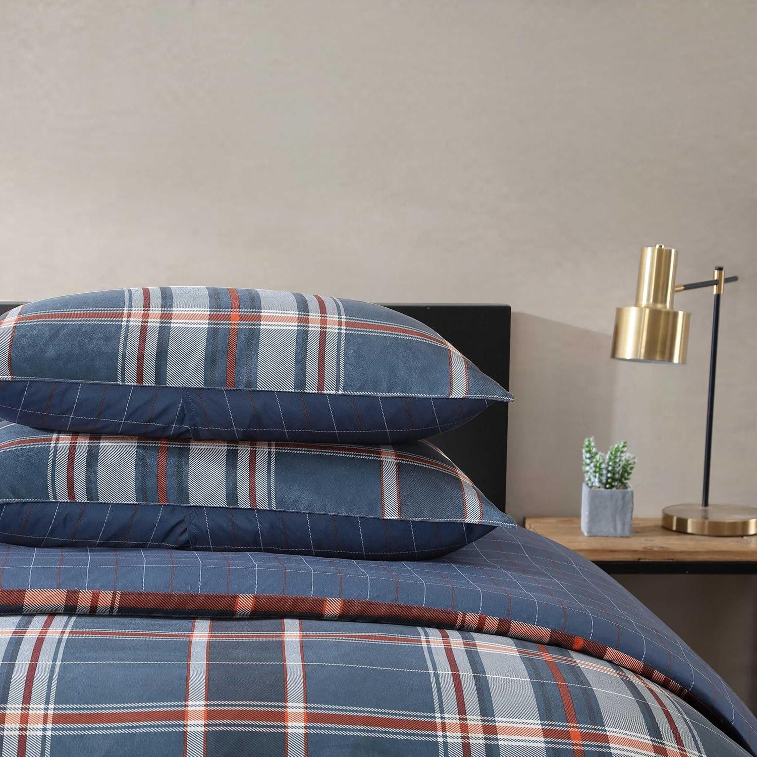 Eddie Bauer Shasta Lake Reversible Navy Duvet Cover Set