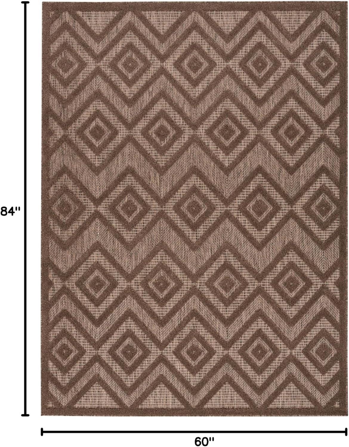 Nourison Versatile Indoor/Outdoor Brown 5' x 7' Area Rug (5x7)