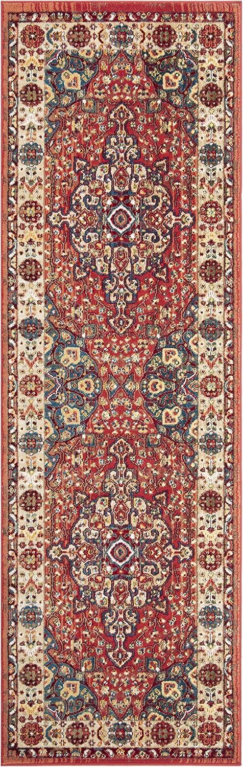 Kashan KSN305 Power Loomed Runner Rug - Red/Ivory - 2'6"x8' - Safavieh