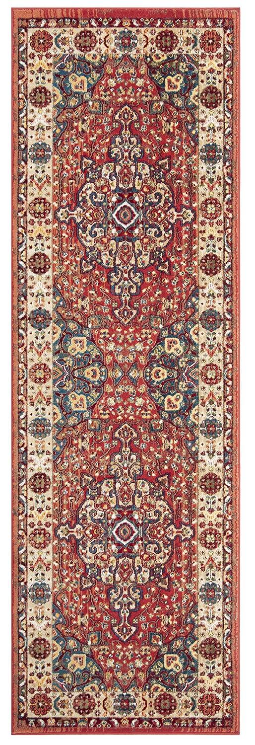 Kashan KSN305 Power Loomed Runner Rug - Red/Ivory - 2'6"x8' - Safavieh