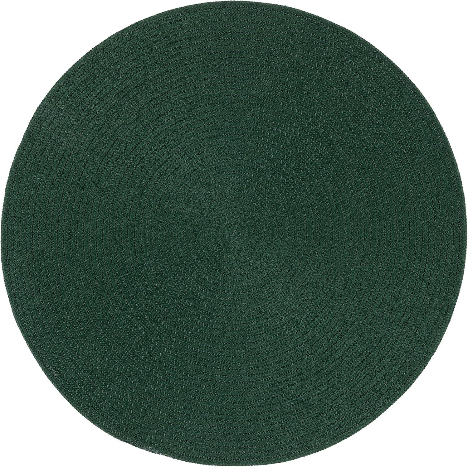 Braided BRD402 Hand Woven Area Rug - Dark Green - 5' round - Safavieh.