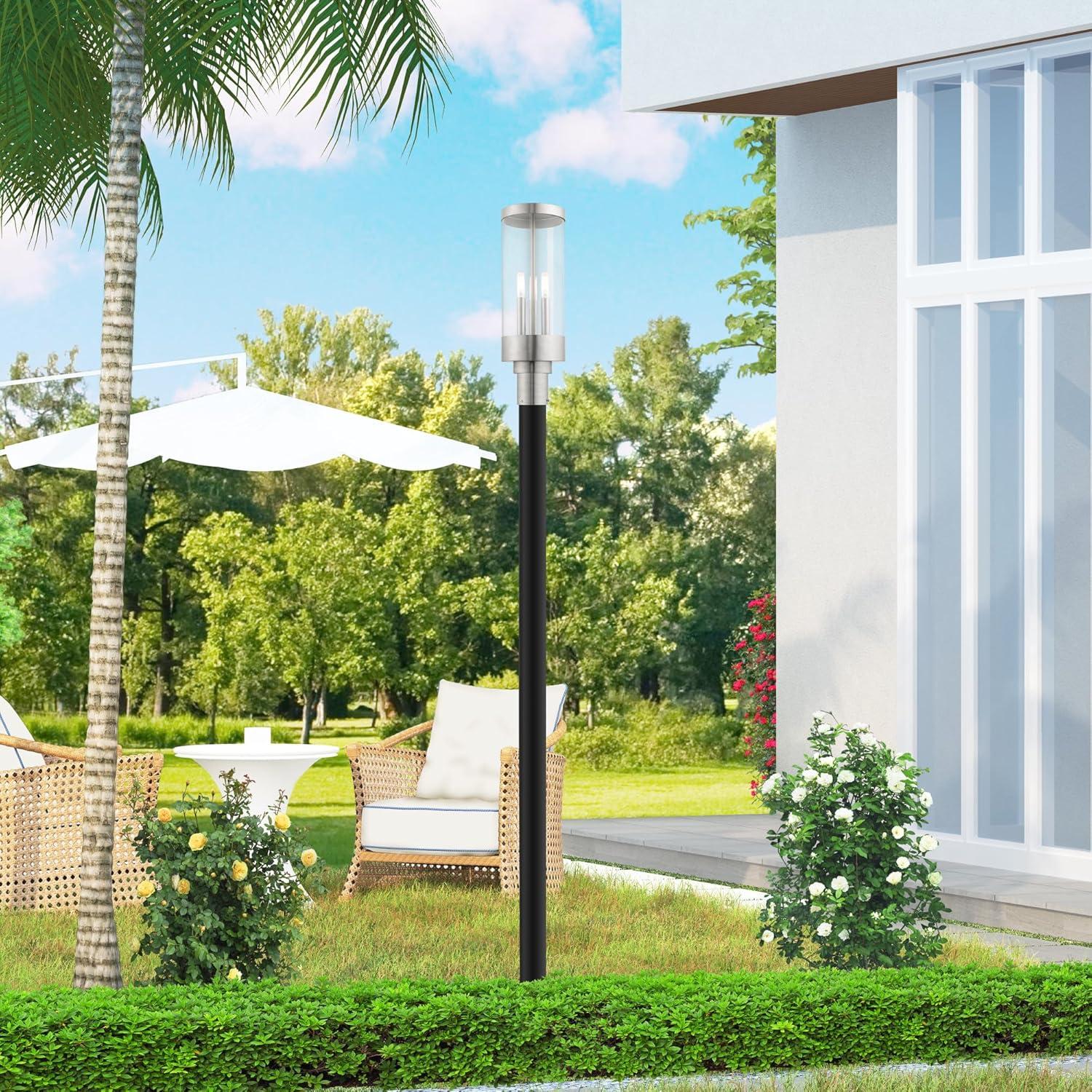 Livex Lighting Hillcrest 3 - Light Post Light in  Brushed Nickel