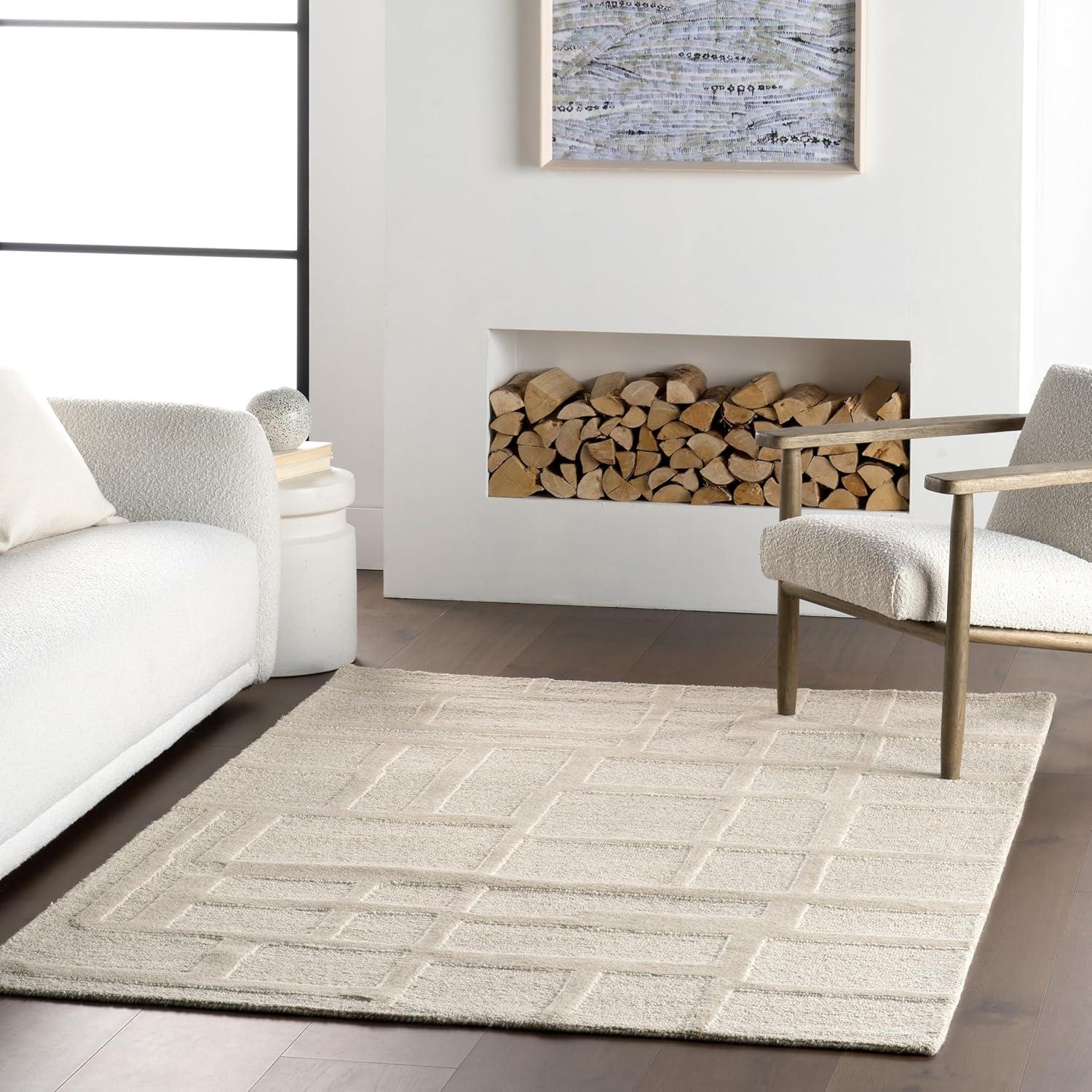 Nuloom Aerith Contemporary Geometric Indoor Area Rug, 5' x 8', Beige