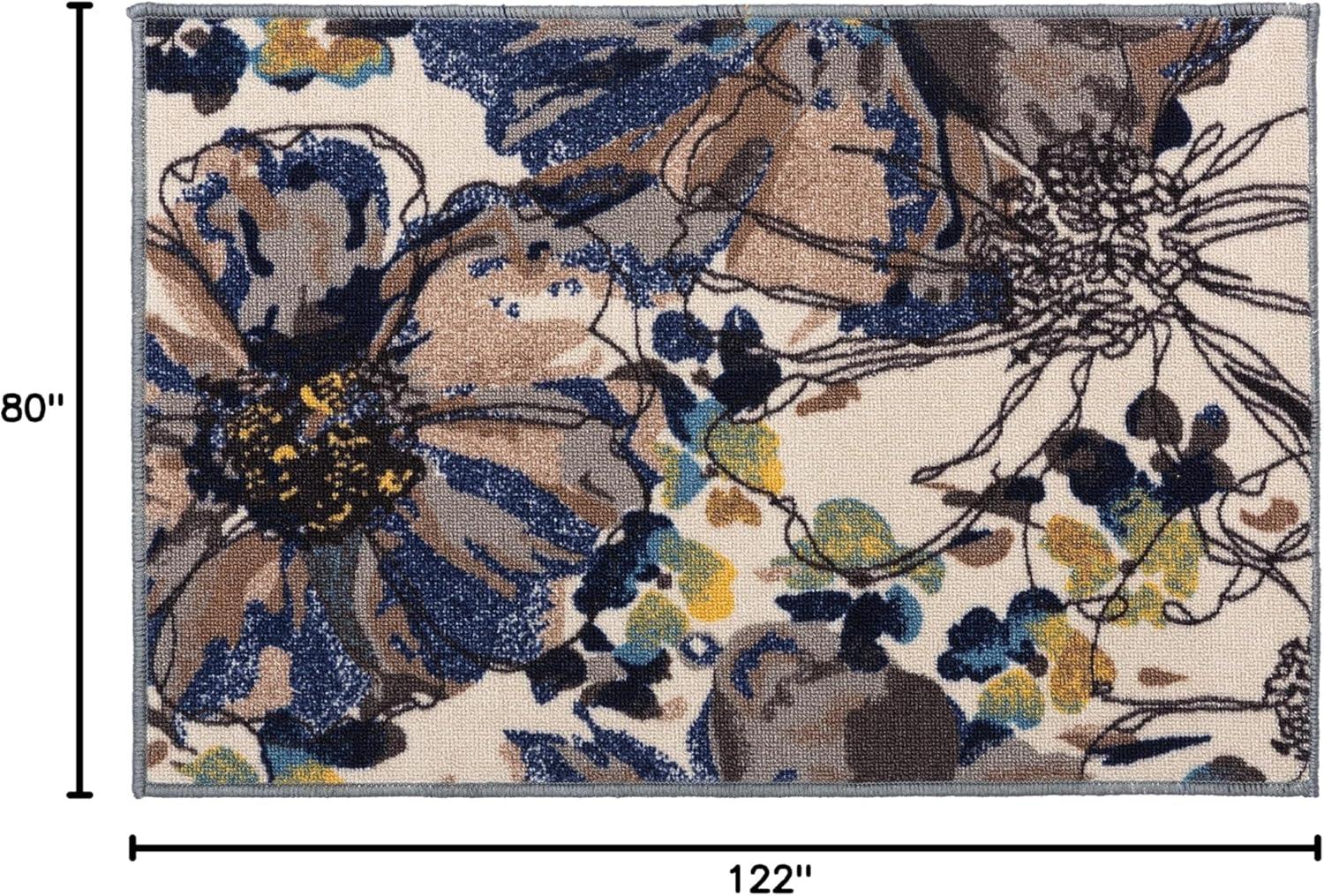 World Rug Gallery Modern Bright Flowers Non-Slip Area Rug