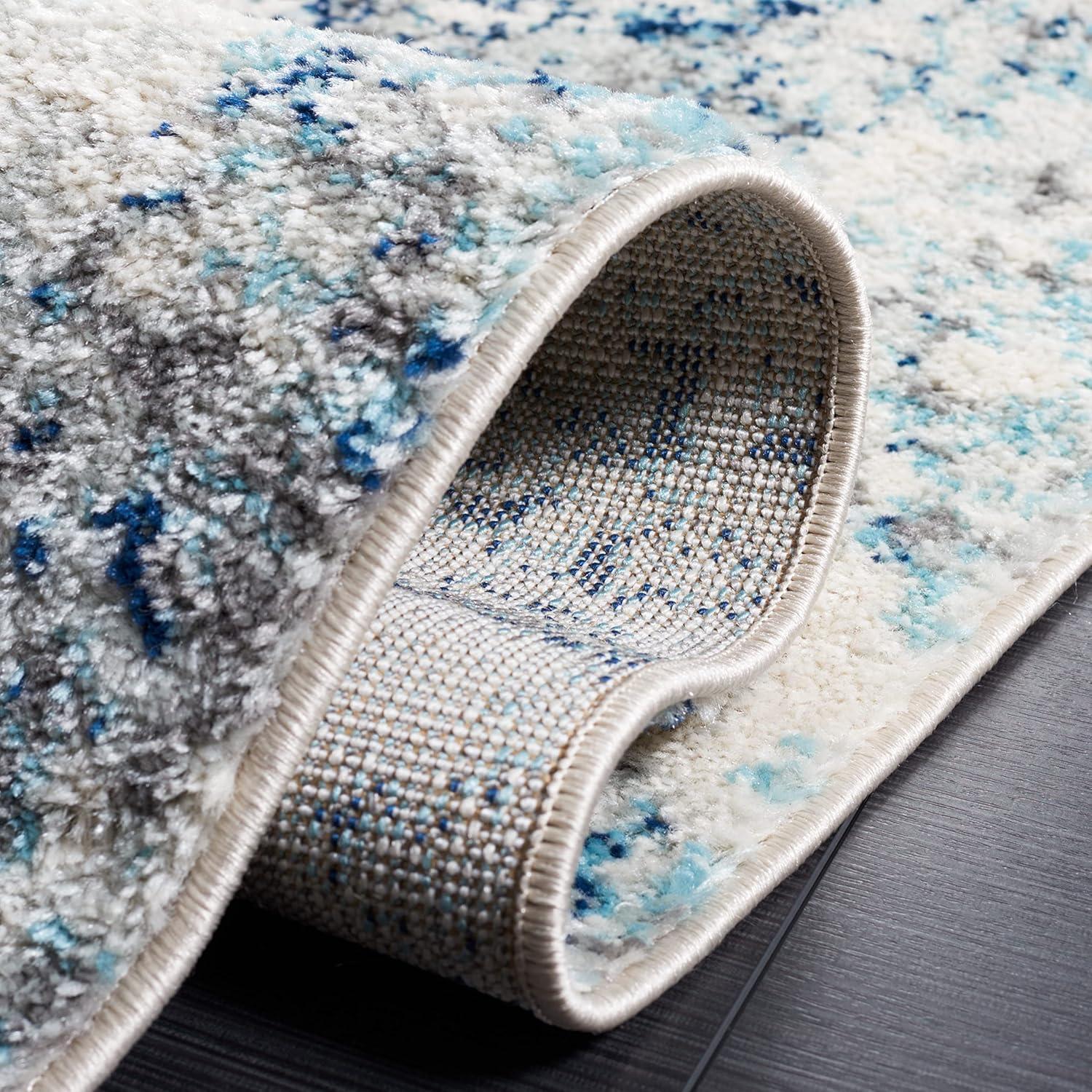 Tulum TUL284 Power Loomed Area Rug - Ivory/Blue - 5'3"x7'6" - Safavieh.