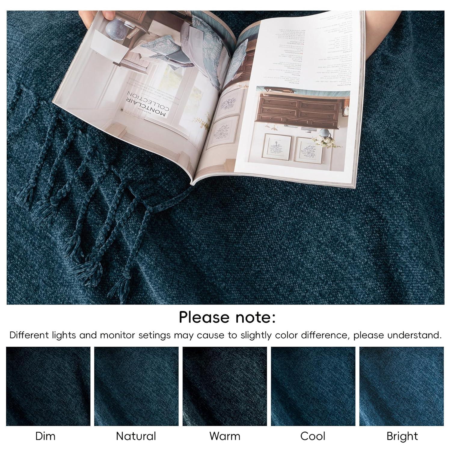 Battilo Home Throw Blanket for Couch, Textured Soft Throw Blankets, Decorative Knitted Blanket for Home Living Room Decor, 50"x60"