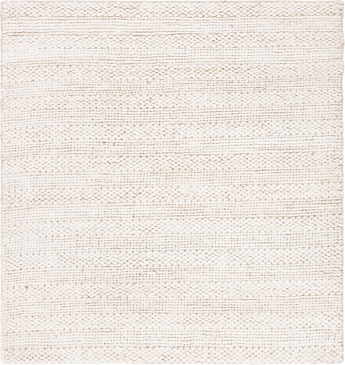 Handmade Bleach Cotton Braided Square Area Rug