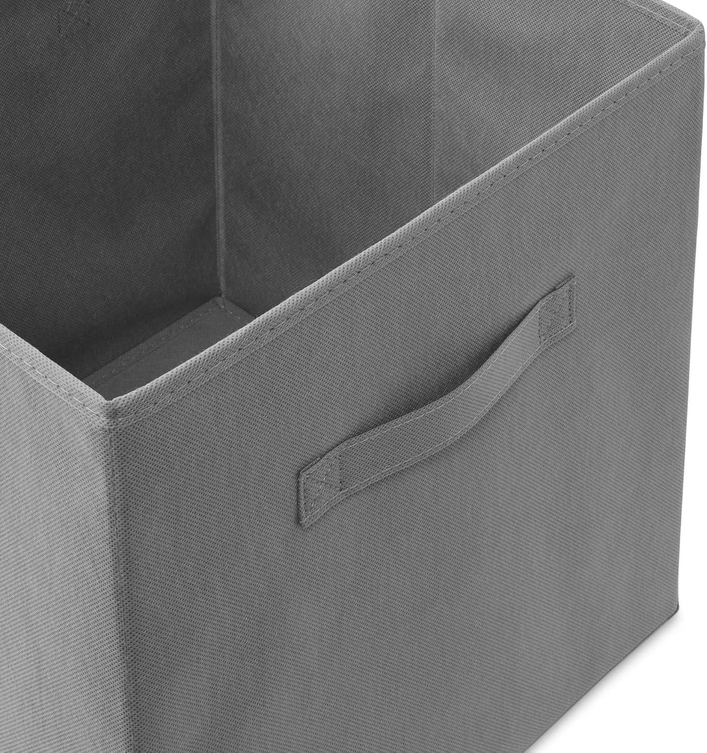 Casafield Set of 6 Collapsible Fabric Storage Cube Bins, Brown - 13" Foldable Cloth Baskets for Shelves and Cubby Organizers