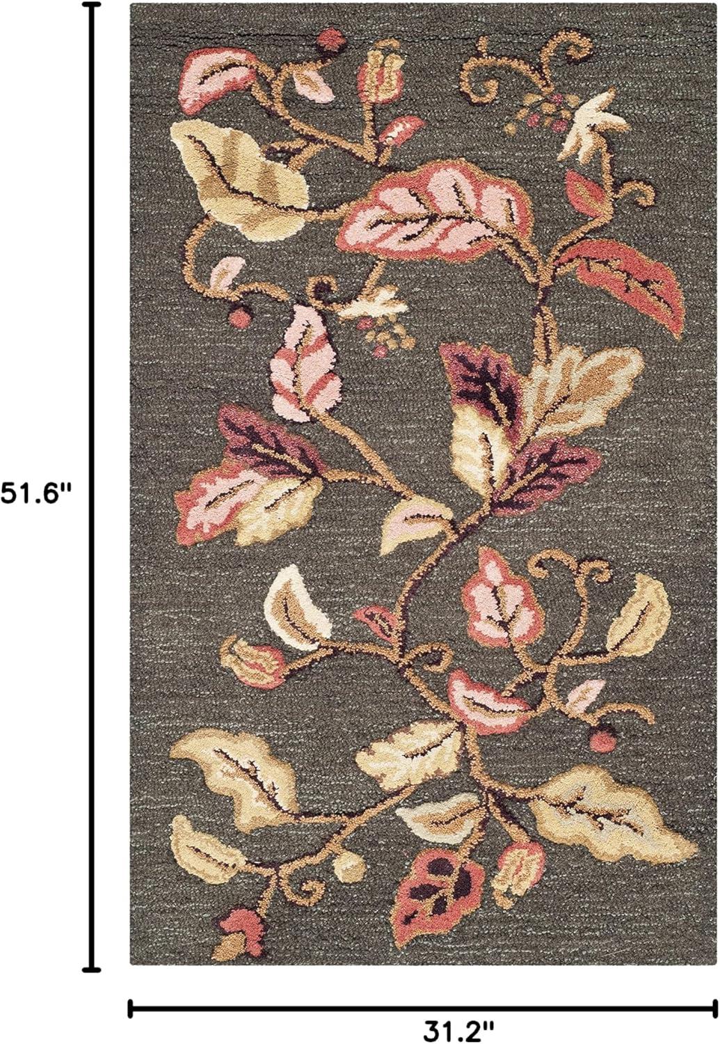SAFAVIEH Martha Stewart Autumn Woods Floral Area Rug, Francesca Black, 2'6" x 4'3"