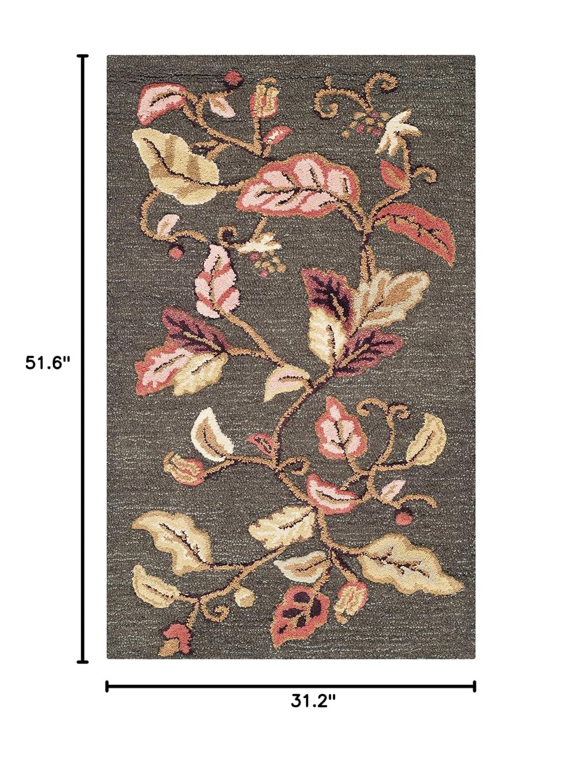 SAFAVIEH Martha Stewart Autumn Woods Floral Area Rug, Francesca Black, 2'6" x 4'3"